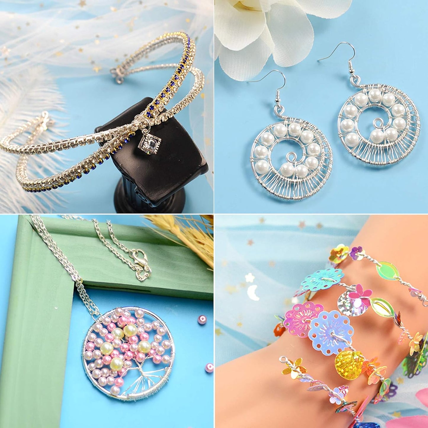 Fashewelry 656 Feet 18 Gauge Aluminum Wire Silver 1mm Bendable Metal Craft Wire for Beading Jewelry Craft Making