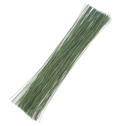 200 Pcs Floral Wire 26 Gauge Crafts Florist Green Floral Wire for Crafts Bouquet Stem Wreath Making Flower Arrangement Supplies (Green,14 Inch)
