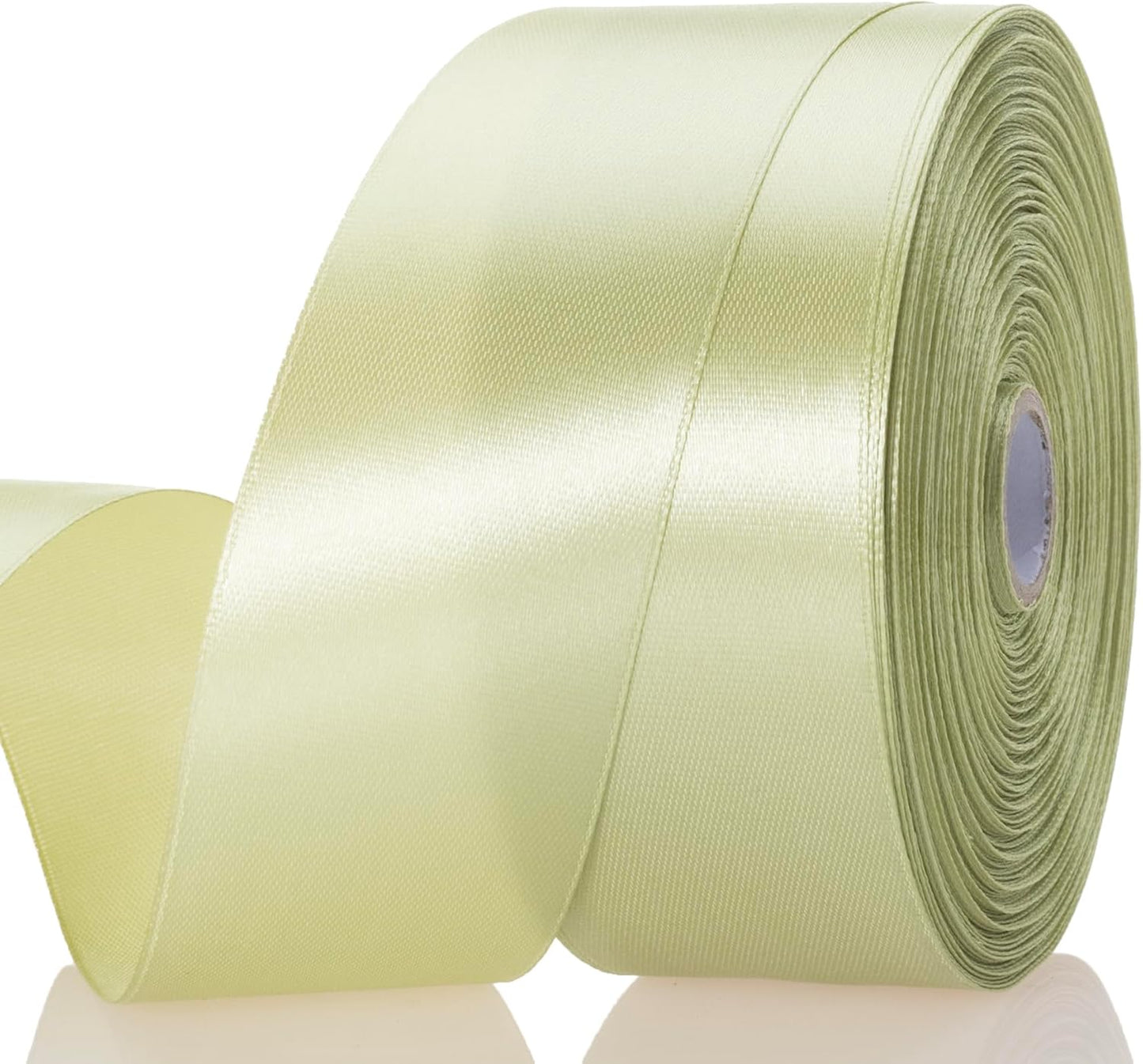 1 1/2 Inch Spring Green/Fresh Sprout Solid Satin Ribbon, 50 Yards Craft Fabric Ribbon for Gift Wrapping Floral Bouquets Wedding Party Decoration