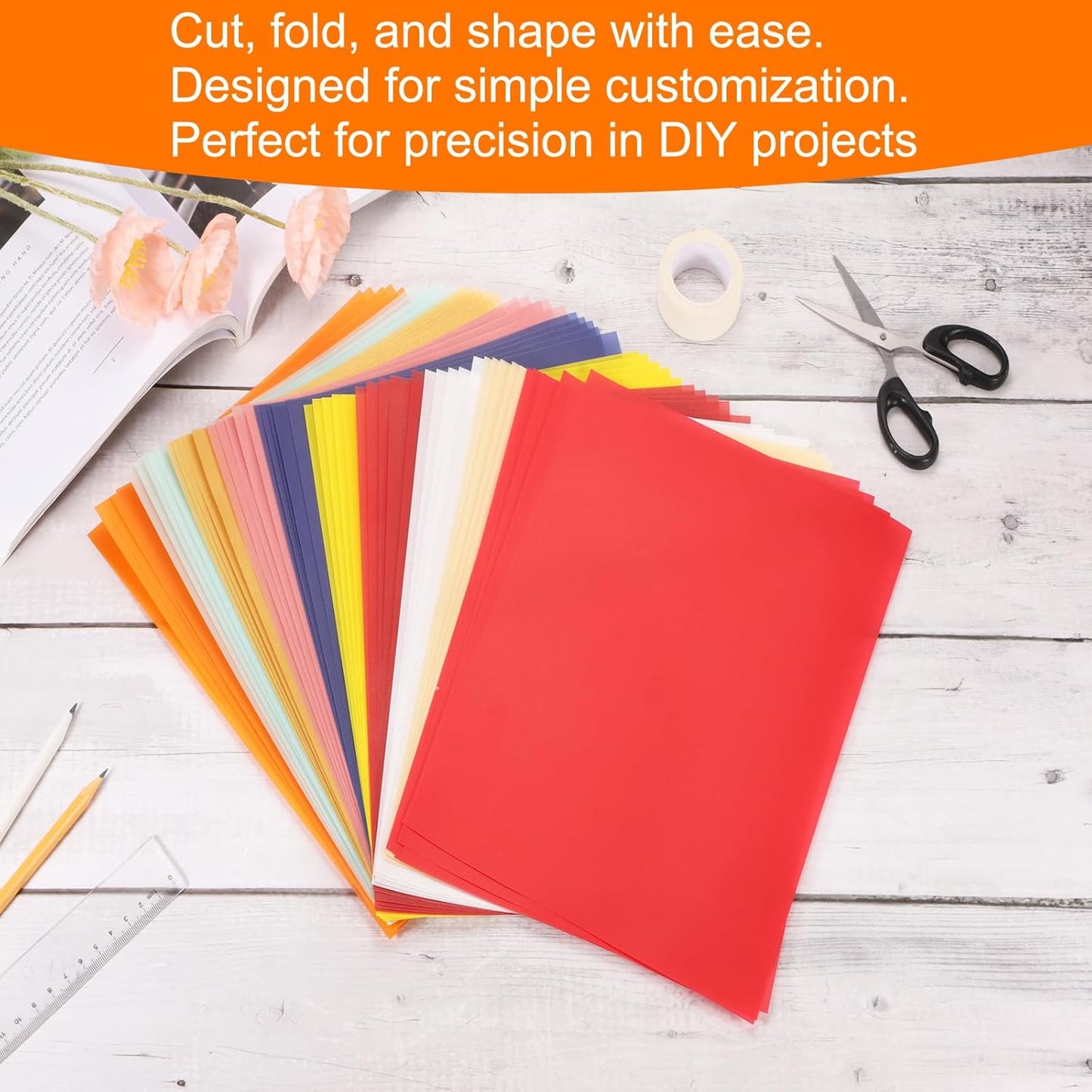 MECCANIXITY Colored Vellum Paper, 50 Sheet Deep Blue Transparency 11.7 x 8.2 Printable Vellum Paper, Translucent Vellum Sheets for Printing Wedding Invitations, Ink Jet Laser Printer