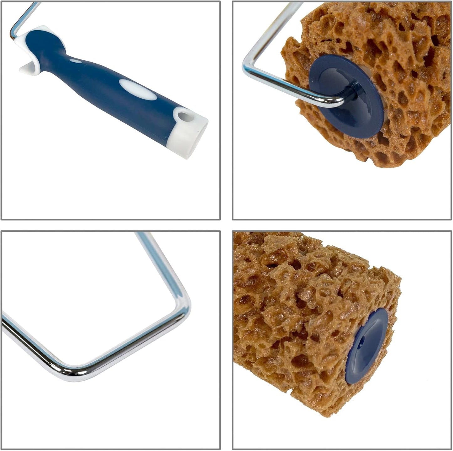 Hanroy Sponge Paint Roller Small 7" for Texture Painting Decorators Brush Tool, Fast and Easy Pattern Art Sponge Roller for Home Wall(M90FT)