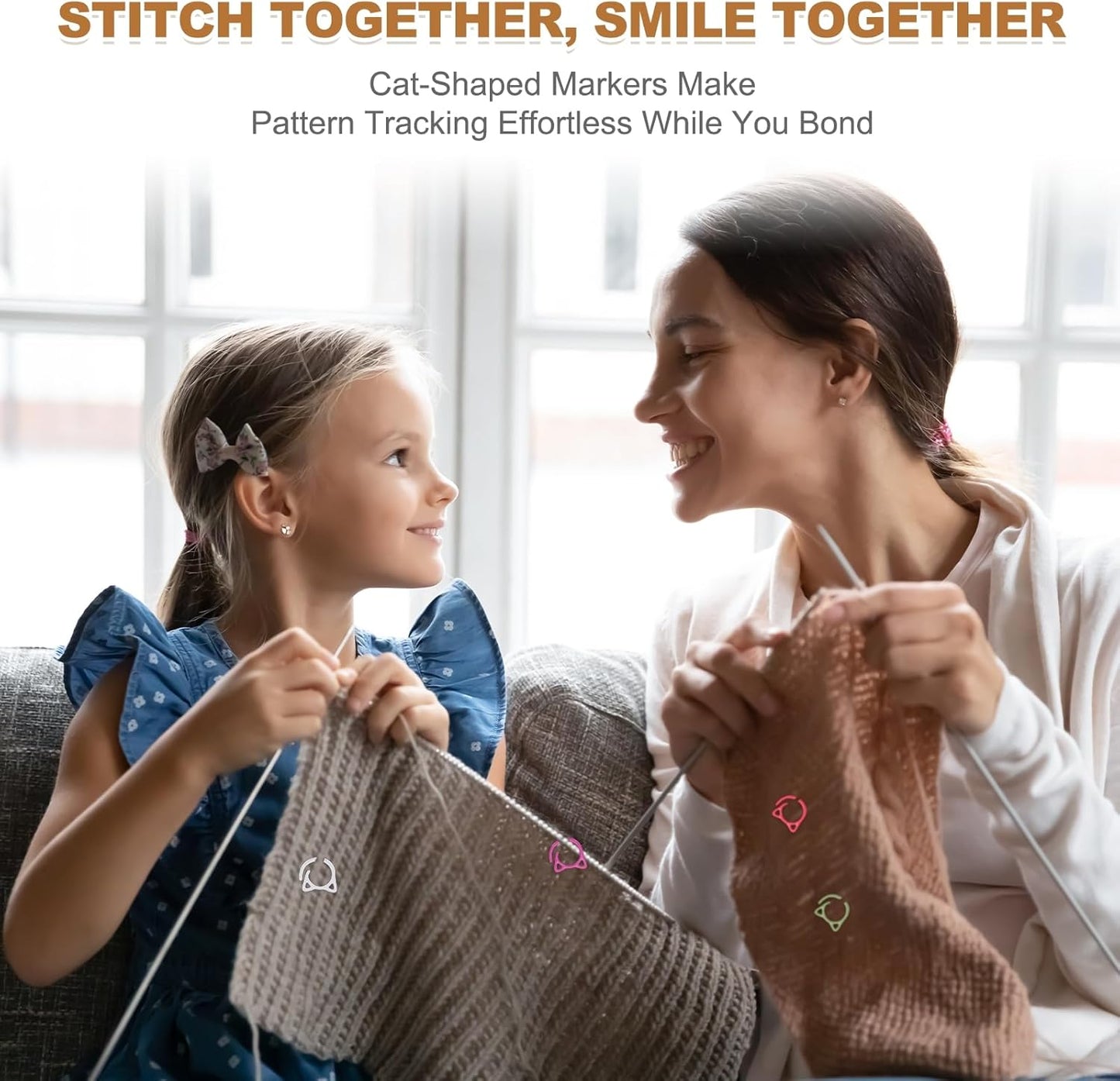 PATIKIL Cat Crochet Stitch Markers, 12 Pack Stitch Marker for Knitting Crocheting Supplies Cute Metal Spiral Knit Clip Ring Counters for Crochet Yarn DIY Crafts, Black