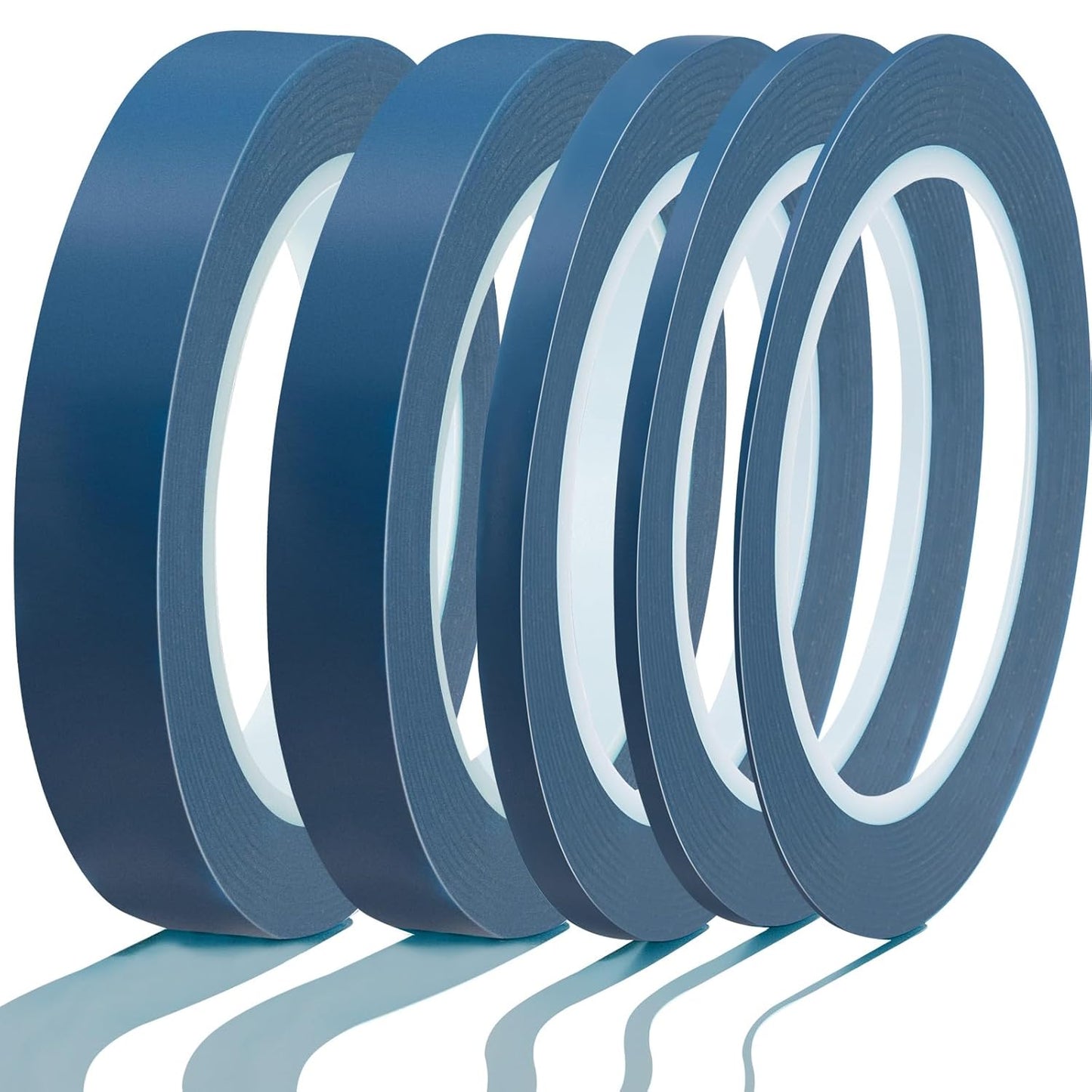 Xuniea 5 Rolls of Vinyl Tape Masking Tape Automotive Car Auto Paint for Curves, High Temperature Vinyl Low Tack(Navy,1/16, 1/8,1/4, 1/2, 3/4 Inch)