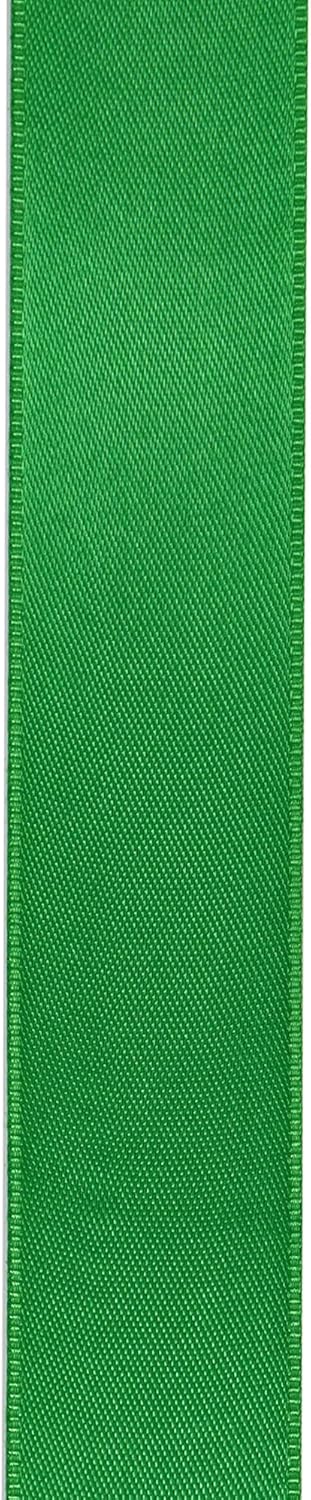 LIUYAXI Green Double Faced Satin Ribbon, 3/8" X Continuous 100 Yards, Ribbons Perfect for Gift Wrapping Bows Bouquet Wedding Decor DIY Craft and More