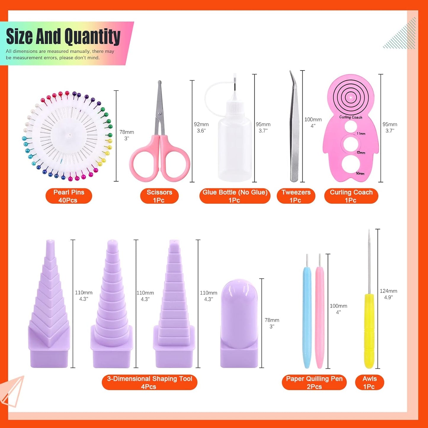 Tanstic 64Pcs Paper Quilling Kits, 45 Colors 900 Strips Paper Quilling Tools and Supplies for Beginners Perfect DIY Handcraft Quilling Set