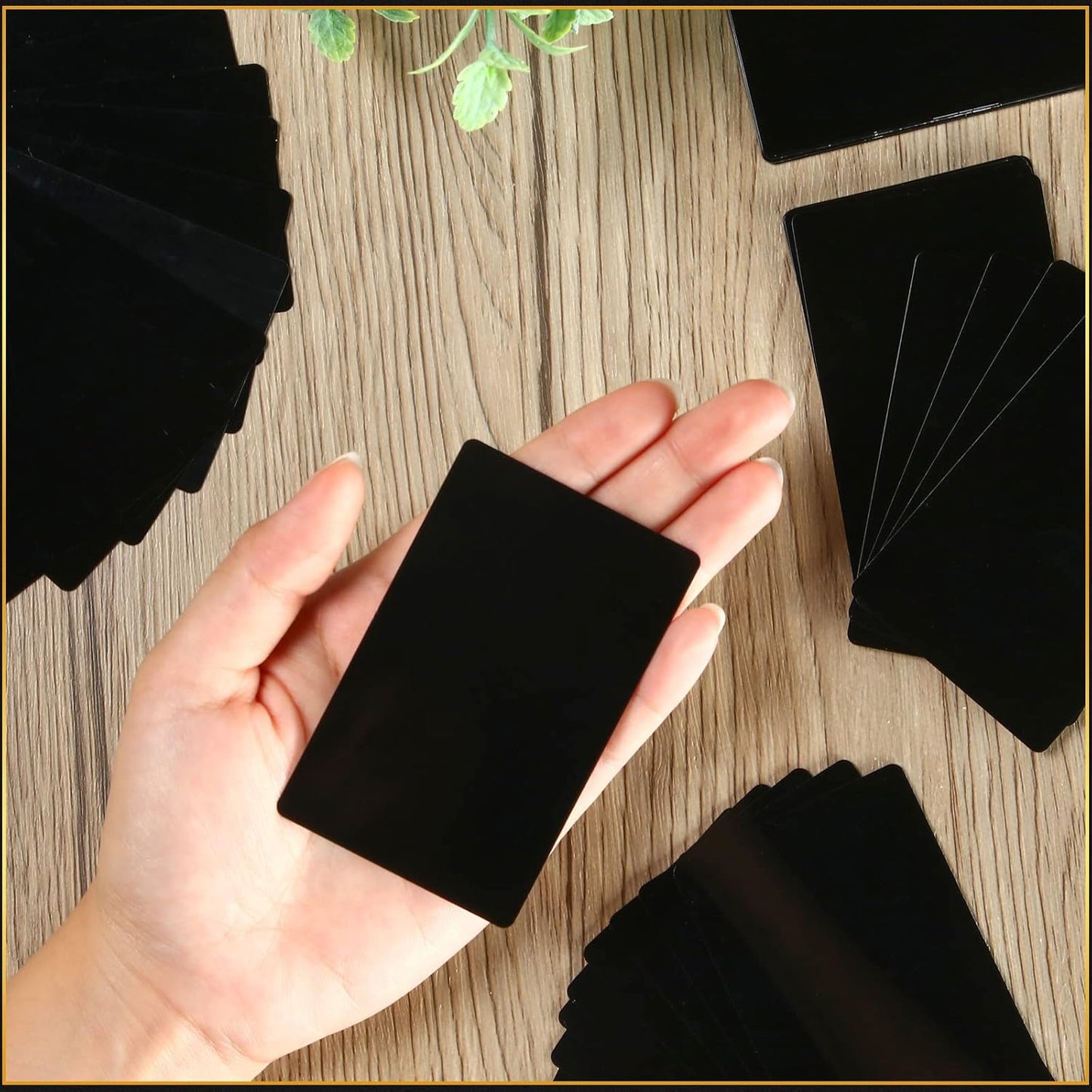 Thenshop 550 Pcs Metal Business Cards Engraving Aluminum Plates for Crafting Multipurpose Metal Sheets for Crafting 0.01 Inch Thick Blank Business Cards for CNC Engraver Laser DIY(Black)