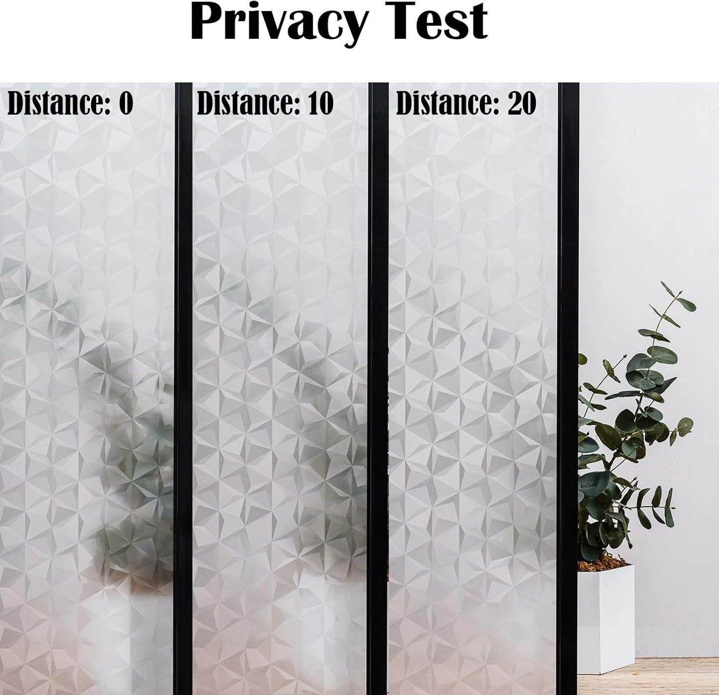 Niviy 3D No Glue Static Cling Window Films Privacy Cut Glass Window Sticker for Bathroom Office Kitchen Window Decor 17.7"x 78.7", Frosted
