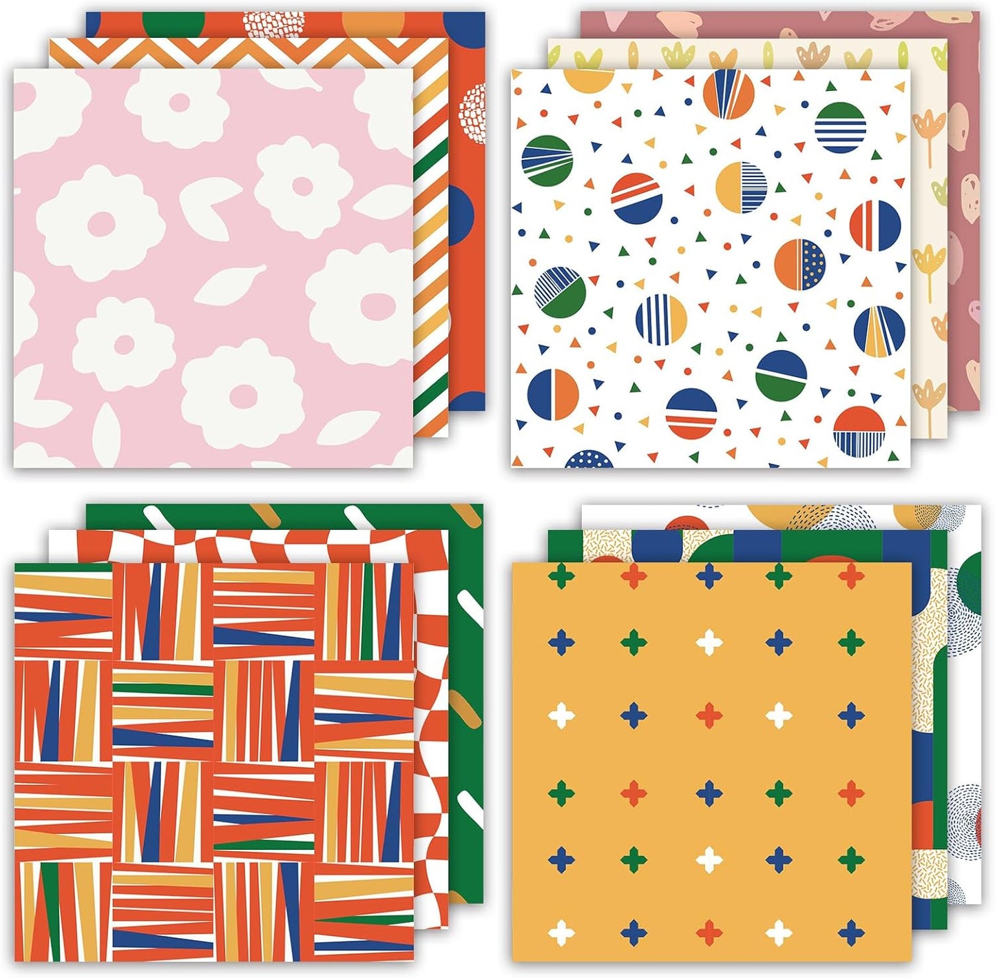 24 Sheets 12 Designs Scrapbook Paper Pad,6"×6” Single-Sided Decopodge Craft Cardstock Paper,Scrapbooking DIY Decorative Background Cardmaking Supplies.Sweet Love