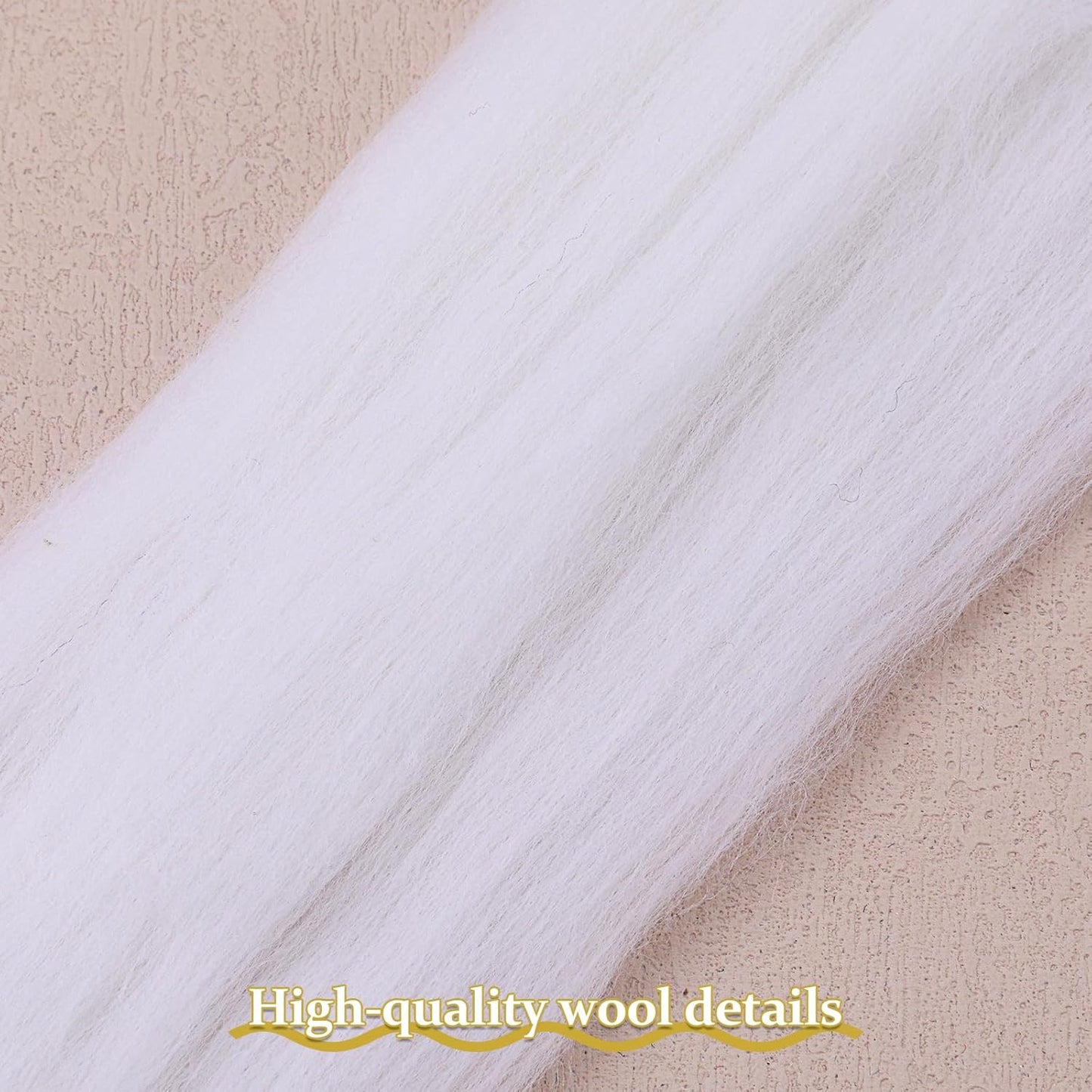 QMNNMA Wool Roving Bulk, 14.1oz Needle Felting Wool, Super Wool Chunky Yarn for Needle Felting, Fiber Roving Woolen Top for Hand Spinning, Felting, Blending, Weaving and DIY Craft (400g)