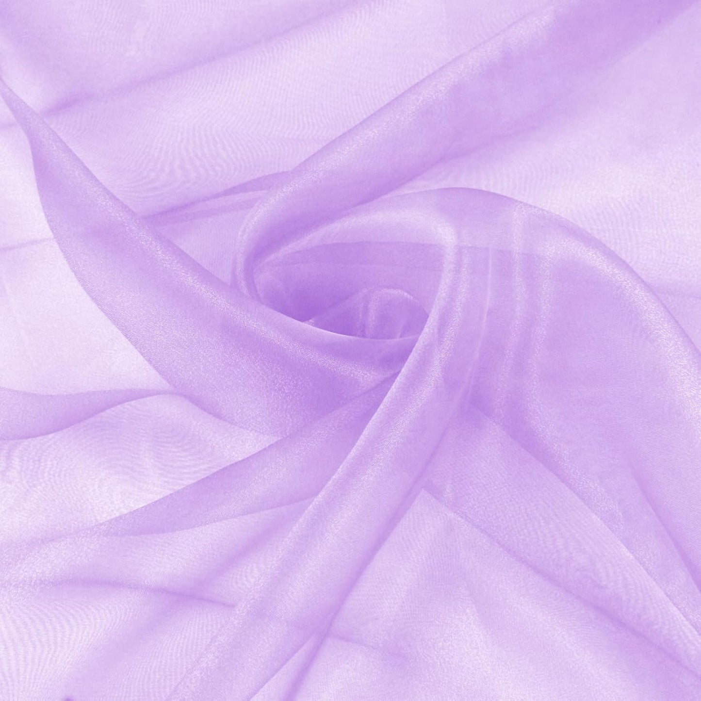 VACVELT Sheer Organza Fabric by The Yard, 60 Inch Wide Light Purple Organza Fabric Bolt Bridal Sheer Tulle Fabric, Silk Organza Fabric Roll for Wedding Party Decorations Backdrop Curtain (10 Yards)