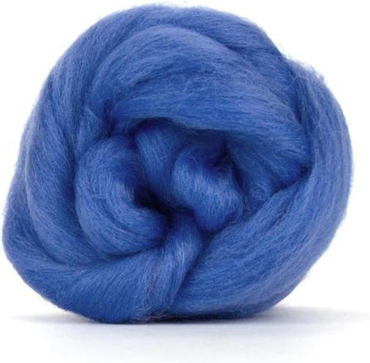 Revolution Fibers Dyed Corriedale Wool | 8 Ounces of Premium Combed Wool Top | 26 Micron, 100% Pure Corriedale Wool Roving, Ethically Sourced (Cornflower Blue)