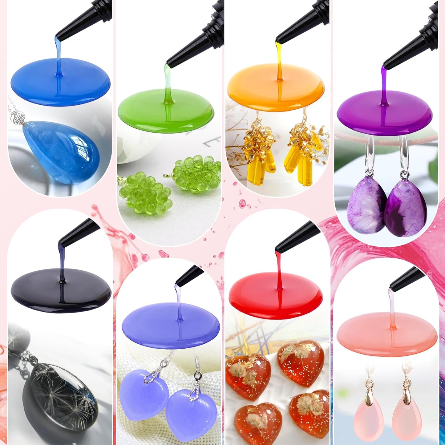 KISREL UV Resin, 20 Colors - 400g UV Resins Kit, Transparent Colored Resins, Rigid Ultraviolet Clear Resin for Crafts, Jewelry Making and Decoration
