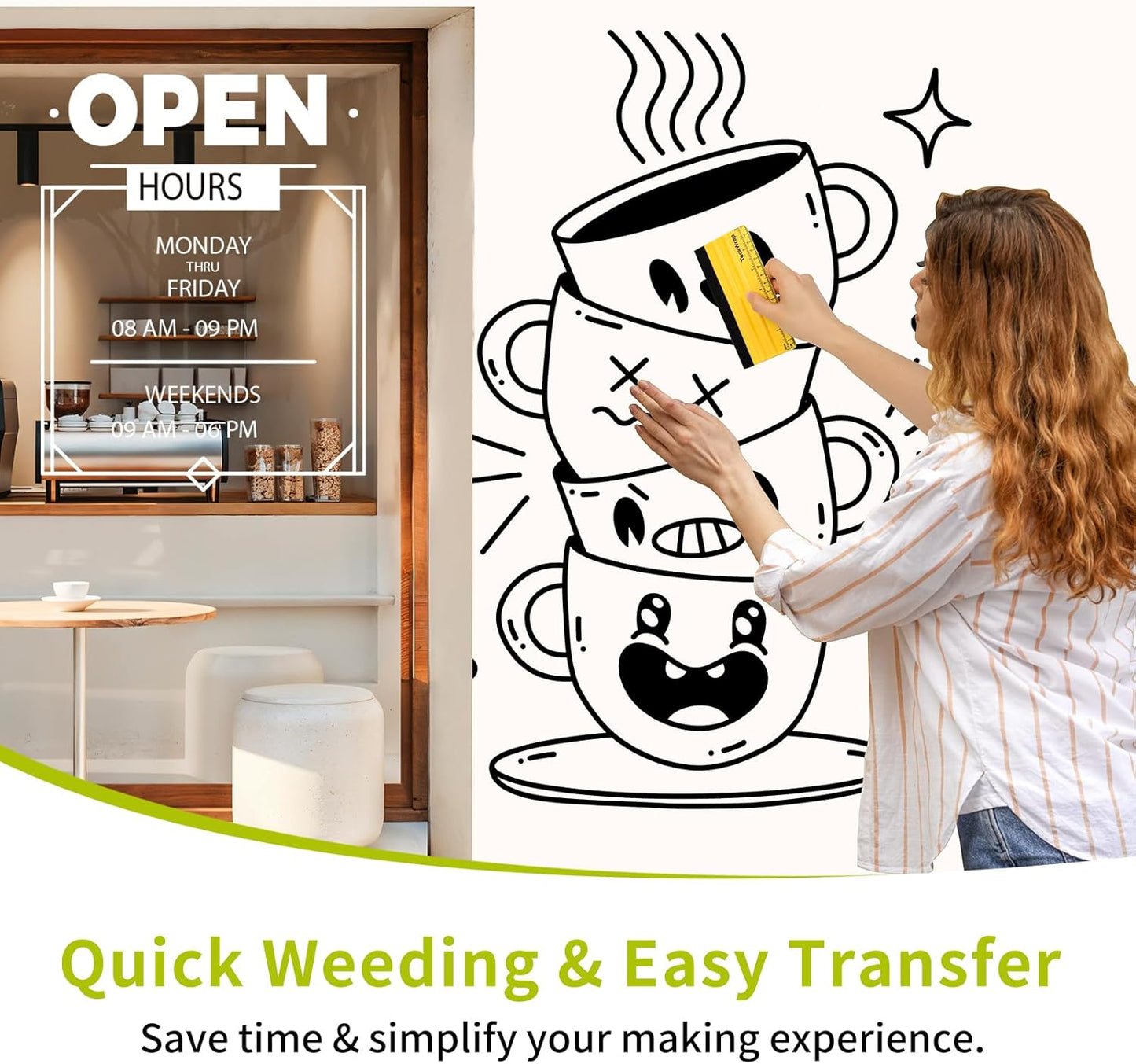 TECKWRAP Smart Permanent Vinyl, (13in x 14ft) - Adhesive Craft Vinyl - Matless Cutting & Easy to Apply for DIY Decal Projects with Maker 3 / Explore 3 Machines, Glossy Black