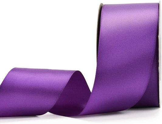 YAMA Double Face Satin Ribbon - 2 Inch 25 Yards for Gift Wrapping Ribbons Roll, Purple