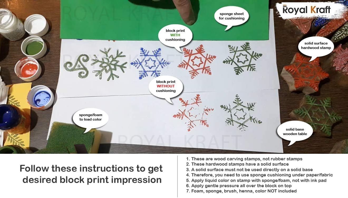 Pottery Printing Blocks Rural Border Shape Wood Stamps (Set of 10) Htag2158