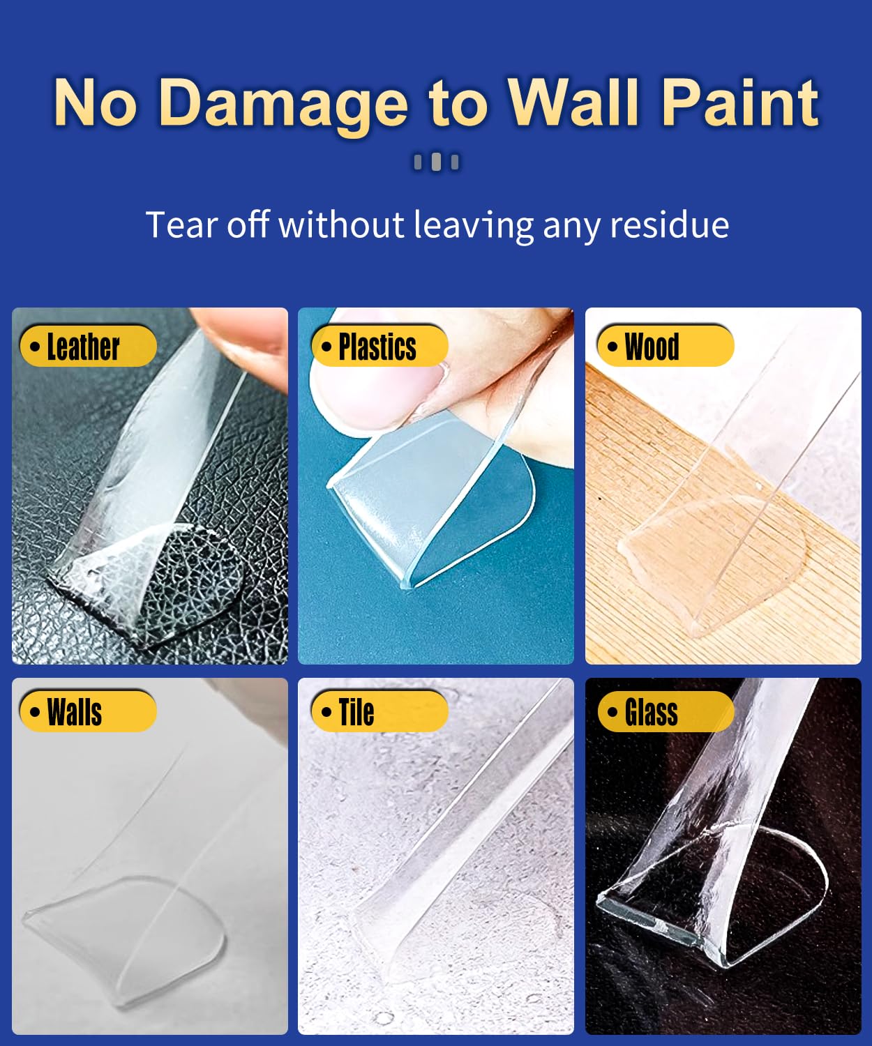 Large Mounting Putty No Residue, Double Sided Tape Glue Adhesive Dots Clear Museum Sticky Tack, Picture Hanging Strips Fixed Posters Decor Art Craft Party, 0.39 x 0.78 in (252 Pcs)