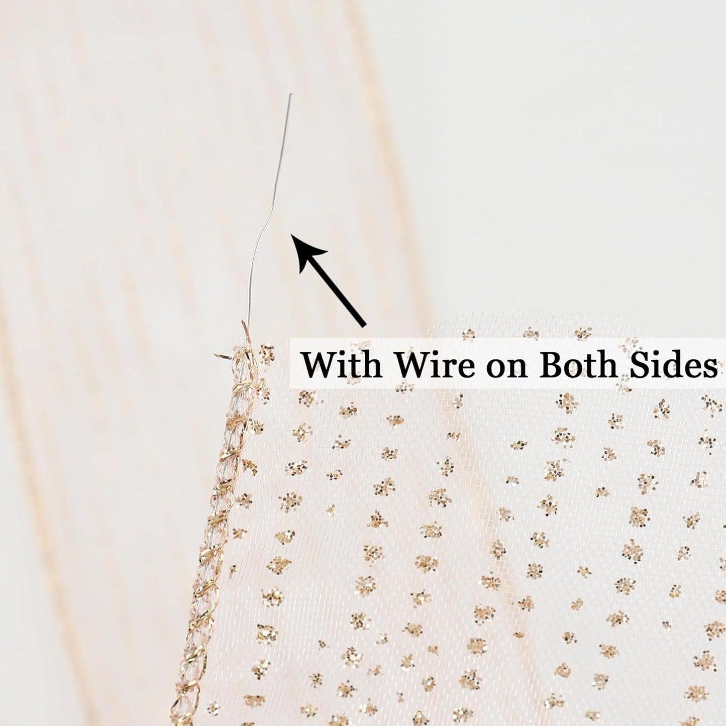 MEEDEE Rose Gold Sheer Glitter Wired Ribbon 2.5 Inch Horizontal Stripes Polka Dot Christmas Ribbon Organza Sheer Glitter 25 Yards for Christmas Tree, Wreath, Bow Making