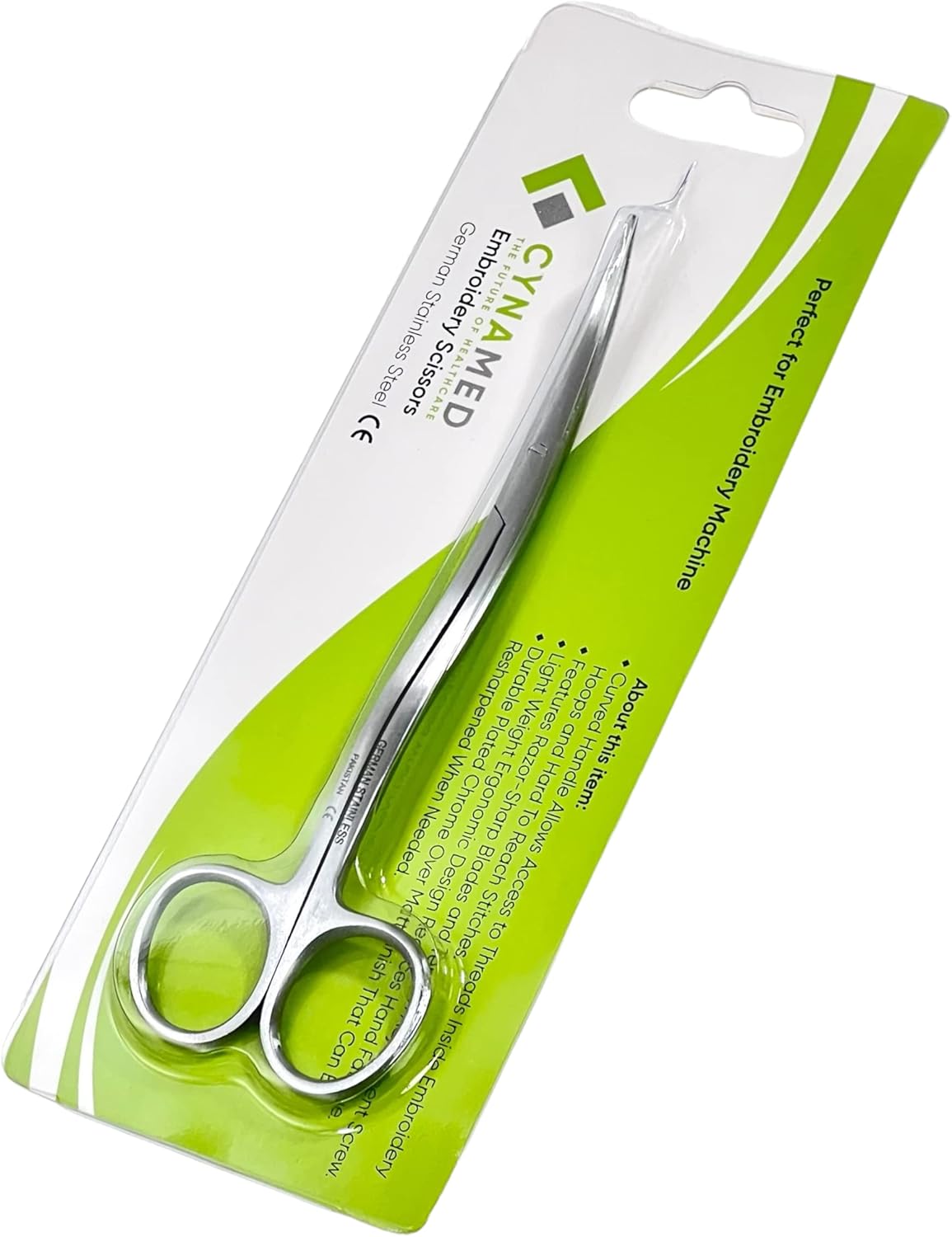 1 EA Professional Large Double-Curved Machine Embroidery Scissors - 6" Double curved bent handle -Stainless Steel Embroidery Scissors Supplies