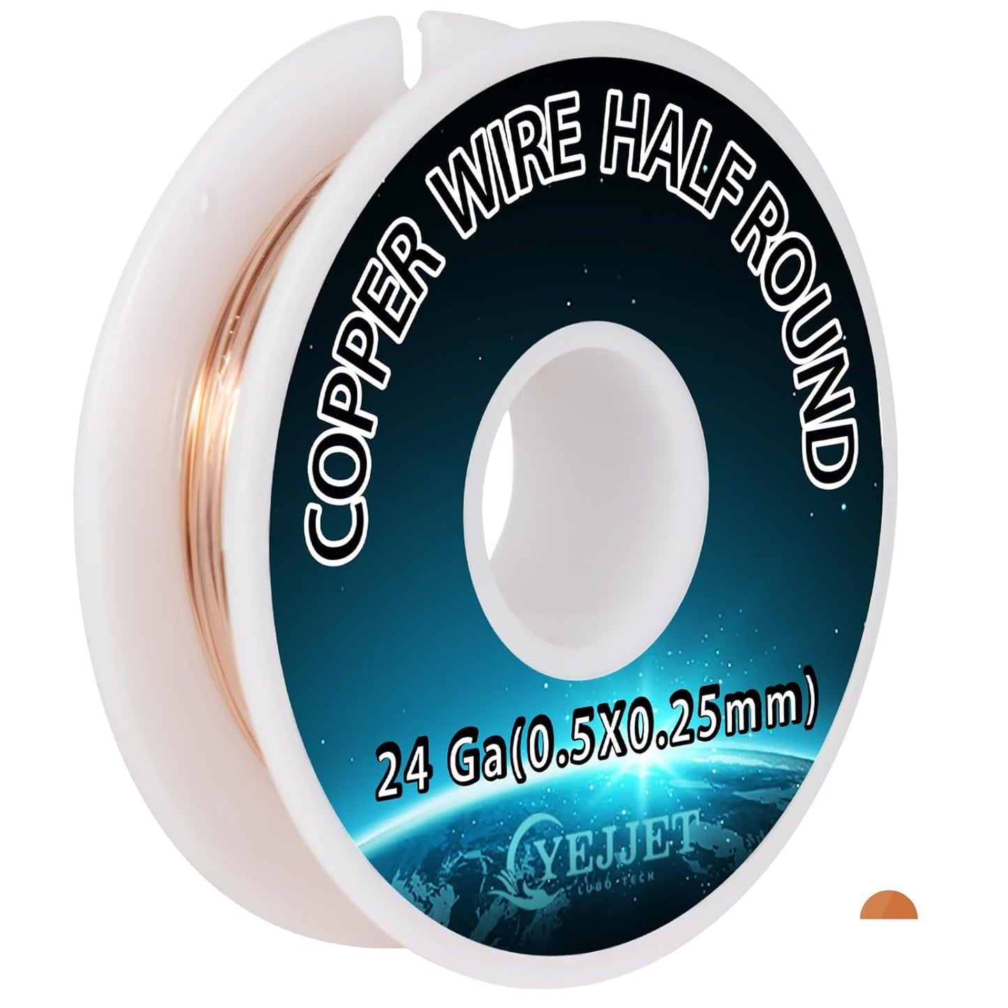 Industrial 24 Gauge Half Round Copper Wire - 3.0 oz (265 Feet) High Purity Copper Wire for Scientific Instruments
