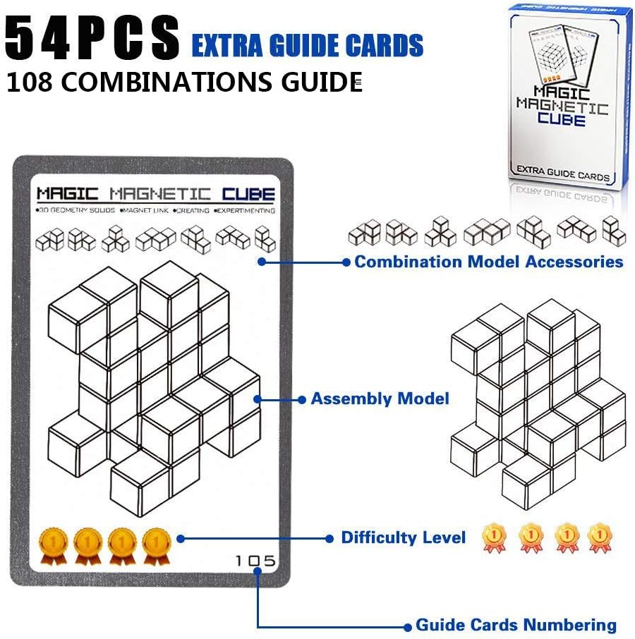 Magnetic Soma Cube Block- Children's Educational Toys Magnetic Tiles for Kids Stress Relief Toy Puzzle Cubes to Develops Intelligence, Ideal for Birthday Gifts (Opaque)