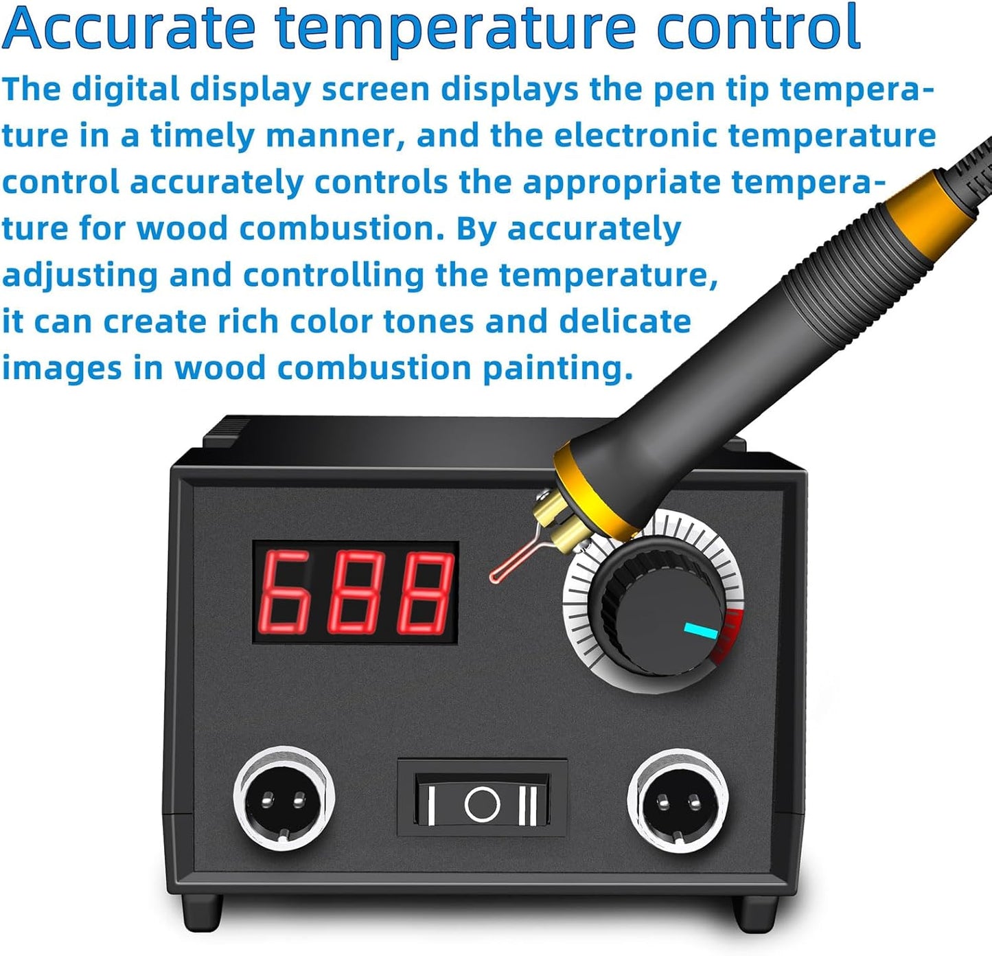 Wood Burning Tool, Wood Burner kit Pen 25~750℃, Wood Burning kit with Digital Thermometer Temperature Adjustable Temperature, 2 pyrographic Wood Burning pens, 30 Wood Burning Pen Tips