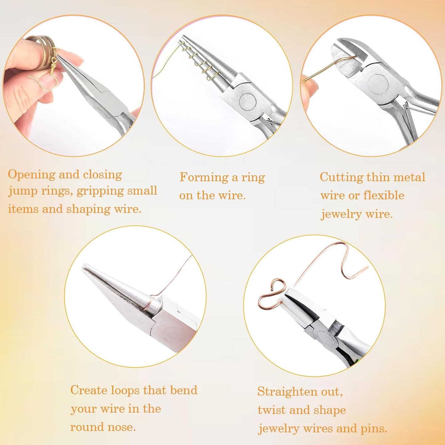 10 Pack Jewelry Pliers Set, Mini Pliers Set, Jewelry Making Include Flat, Jewelry Tools, Needle, Round, Bending Linesman, Applicable to Handicrafts, Earring Making, Repairing