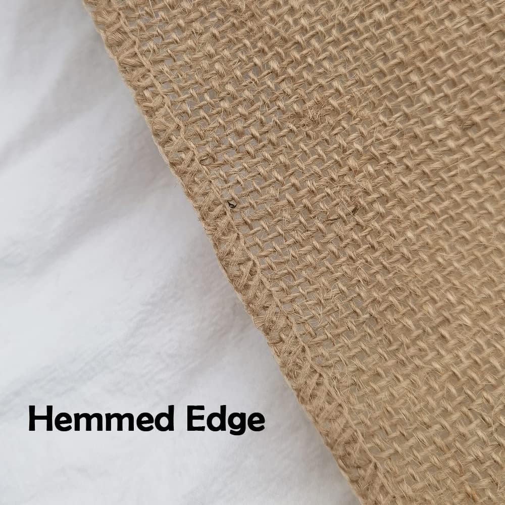 INSPIRELLE 8" Natural Burlap Fabric Roll 10 Yards Jute Ribbon for Gift Wrapping Craft Projects Wedding Decoration Home Decoration 20CM