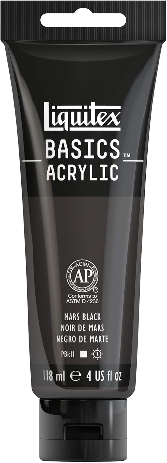 Liquitex BASICS Acrylic Paint, 118ml (4-oz) Tube, Mars Black