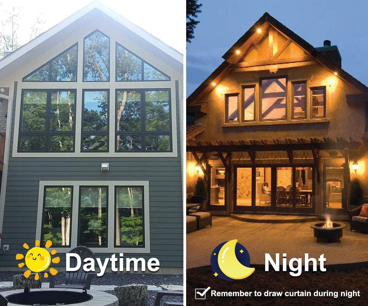 Niviy One Way Window Film Daytime Privacy Mirror Effect Reflective Window Tint for Home Self Adhesive UV Sun Blocking Heat Control Glass Door Films 17.7 x 157.4 inches Silver