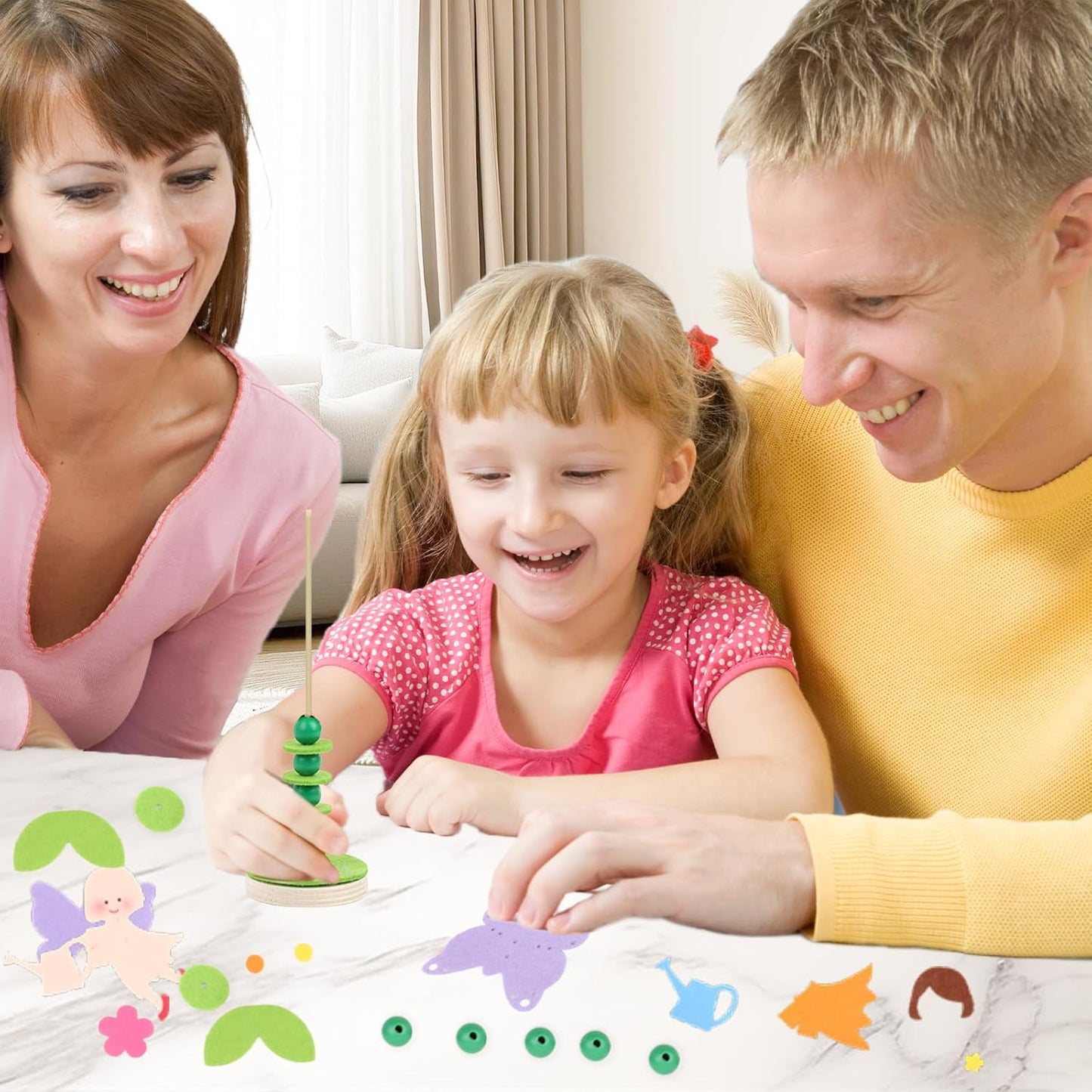 Coola Craft Kit Set for Preschool Kids, Educational Felt & Wood Flower Fairy Kit for Ages 3 4 5 6 7 8, Easy DIY Activity for Boys & Girls, Pack of 6