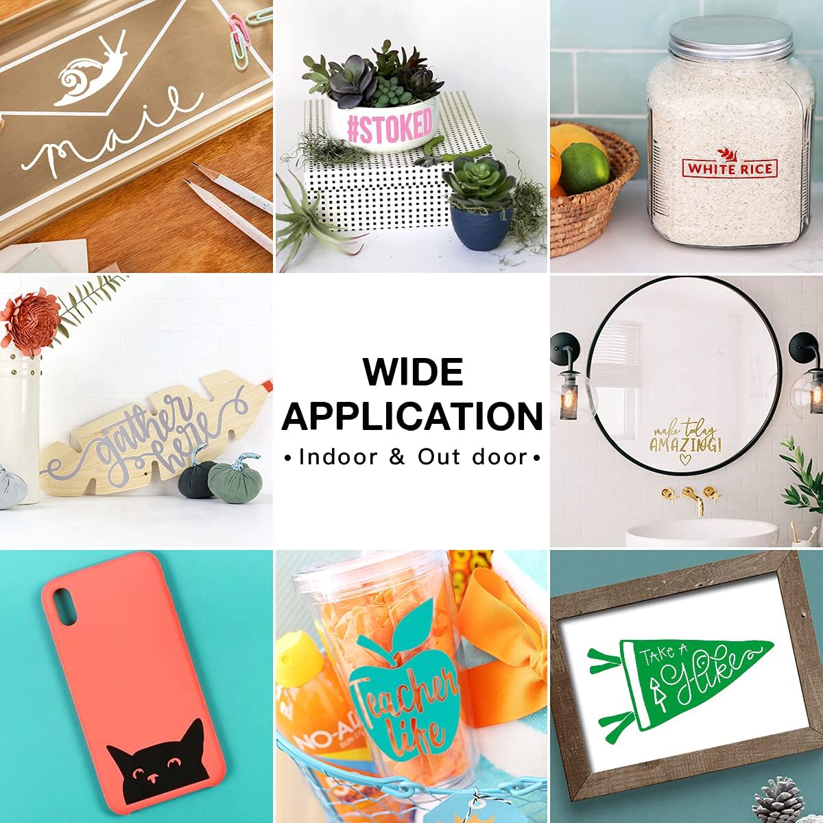 HTVRONT Green Permanent Vinyl, 12" x 40 FT Green Adhesive Vinyl Roll for All Cutting Machine, Silhouette, Cameo Cutters, Signs, Scrapbooking, Craft, Die Cutters (Glossy Green)