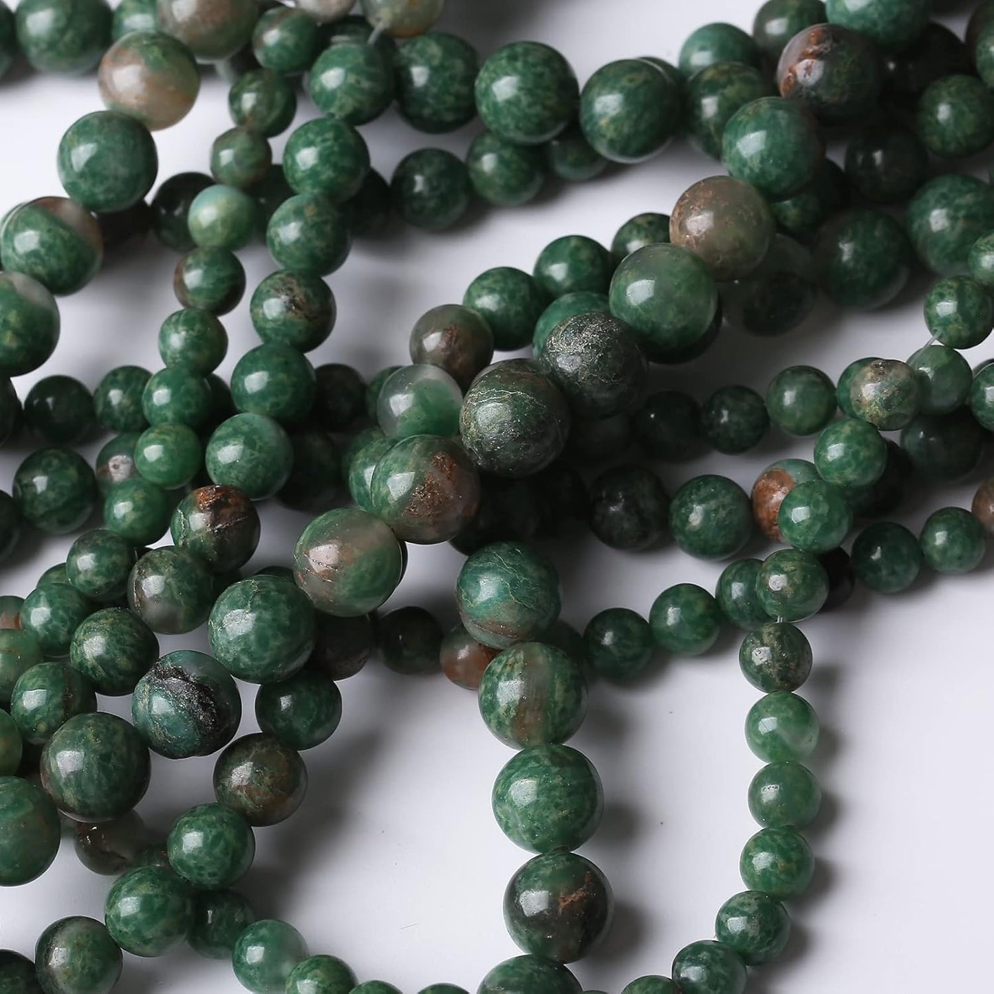 48PCS 8MM Rhyosite Stone Beads Energy Healing Beads for DIY Jewelry Bracelet Necklace Making for Jewelry Making15Inch