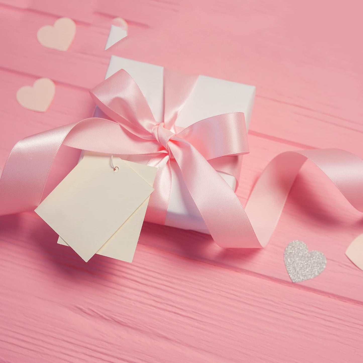LIUYAXI Light Pink Satin Ribbon, Double Faced 5/8" X Continuous 25 Yards Ribbons Perfect for Gift Wrapping Bows Bouquet Wedding Craft and More