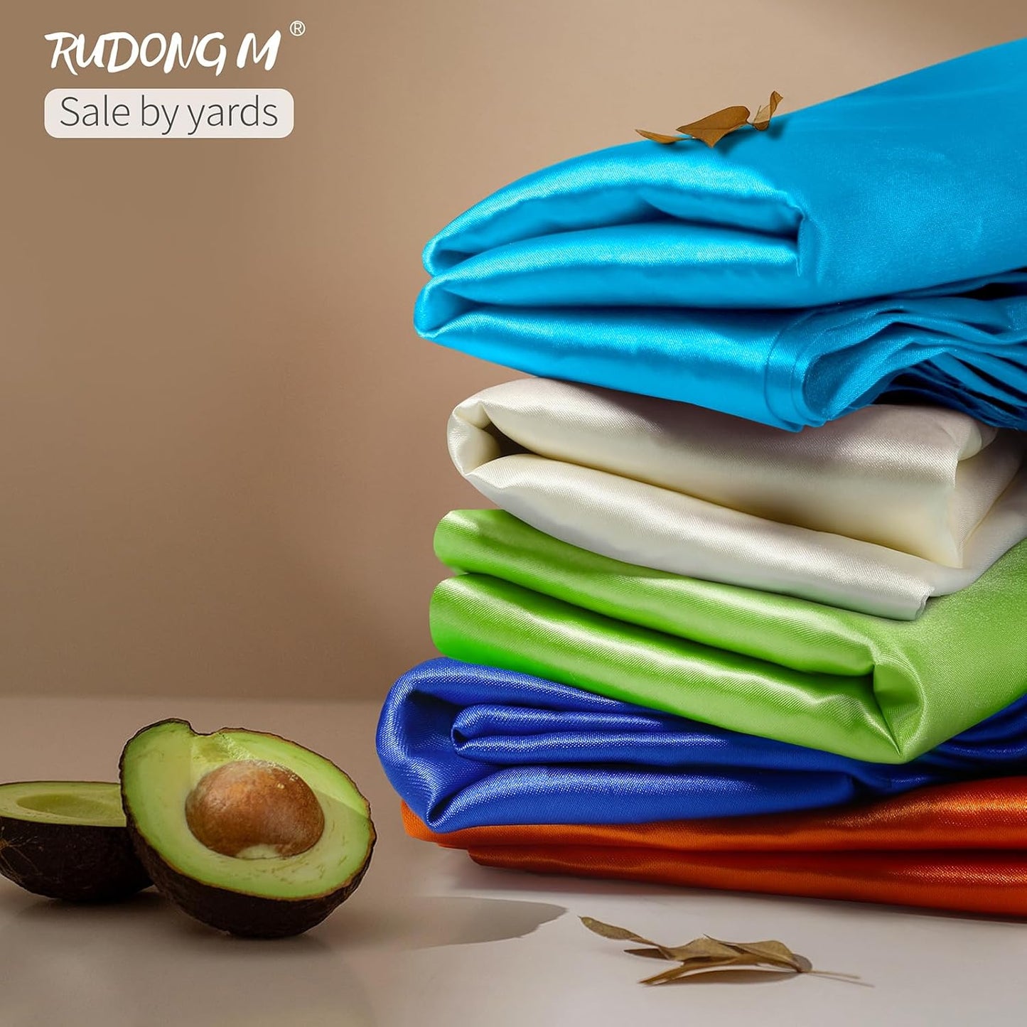 RUDONG M Aqua Blue Satin Fabric by The Yard, 5 Yard x 60 Inch Wide Silky Charmeuse Satin Fabric, Soft Satin Fabric for Wedding Decorations, Bridal Dress, Sewing, Accessories, DIY Crafts