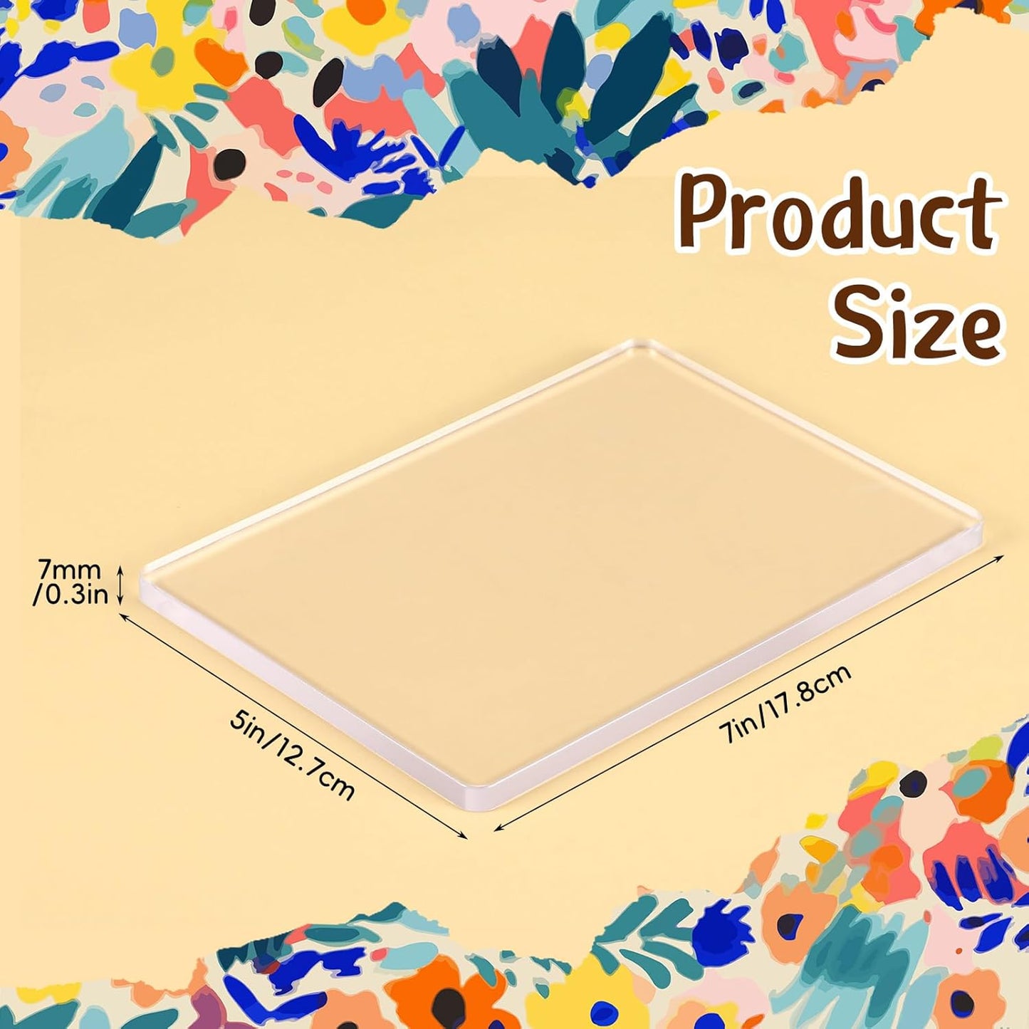 Threlaco 8 Pack Monoprinting Print Plates 5 x 7 Inch Reusable Silicone Plate Class Printing Plates for Press Art Printmaking for Card Making, Scrapbooking, Art Craft Scrapbooking and Journaling