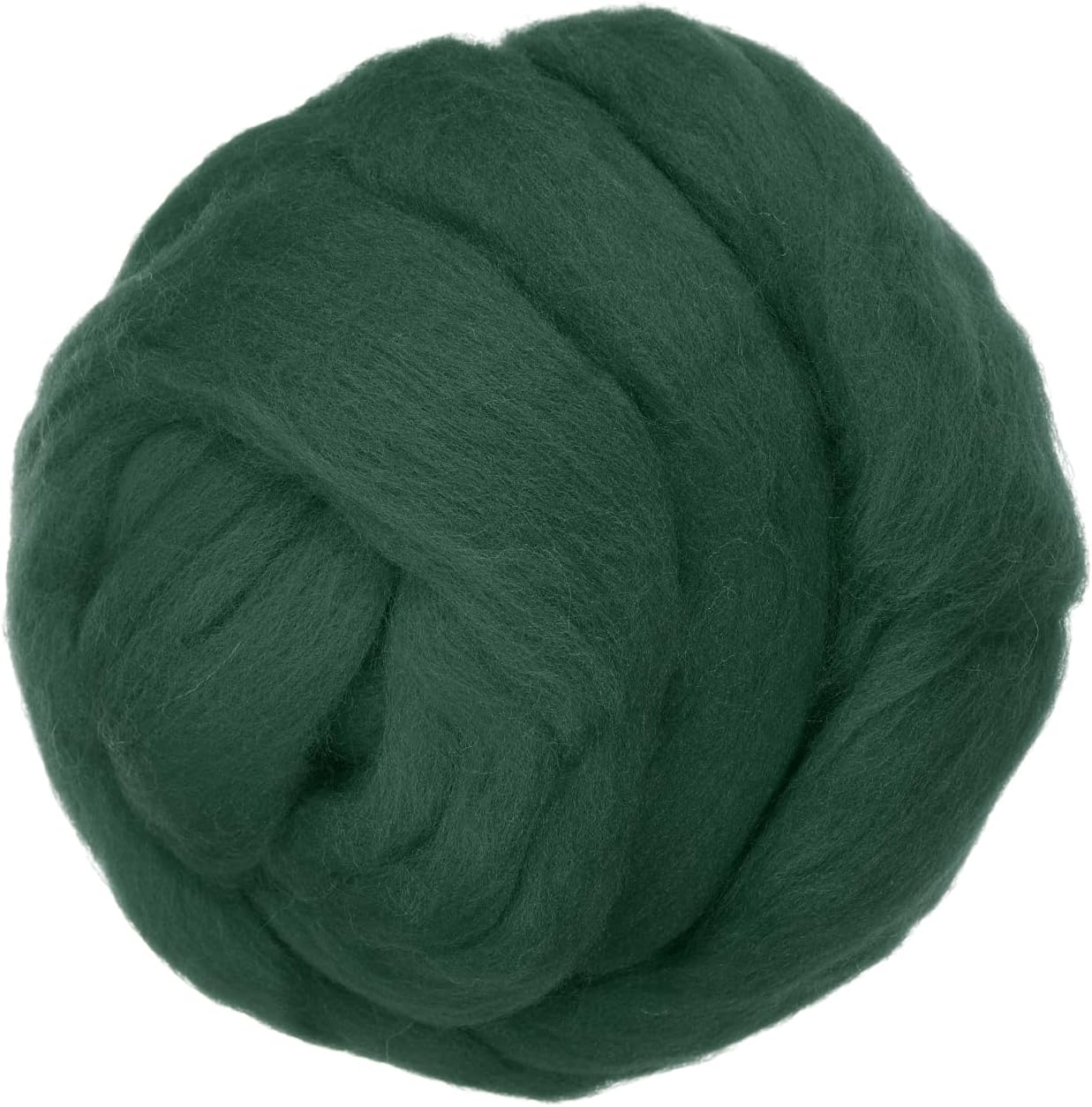 PATIKIL Wool Roving Yarn, 150G/5.3OZ Soft Felting Wool Pure Chunky Roving Yarn Bulk for Needle Felting Knitting Blanket Spinning Weaving DIY Craft, Dark Green