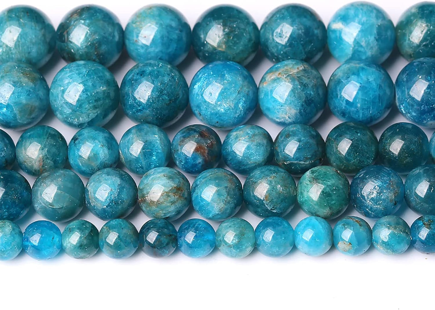 90PCS 4mm AAA Natural Blue Apatite Stone Beads Gemstone Round Loose Spacer Beads for Jewelry Making DIY Bracelet Necklace 15"