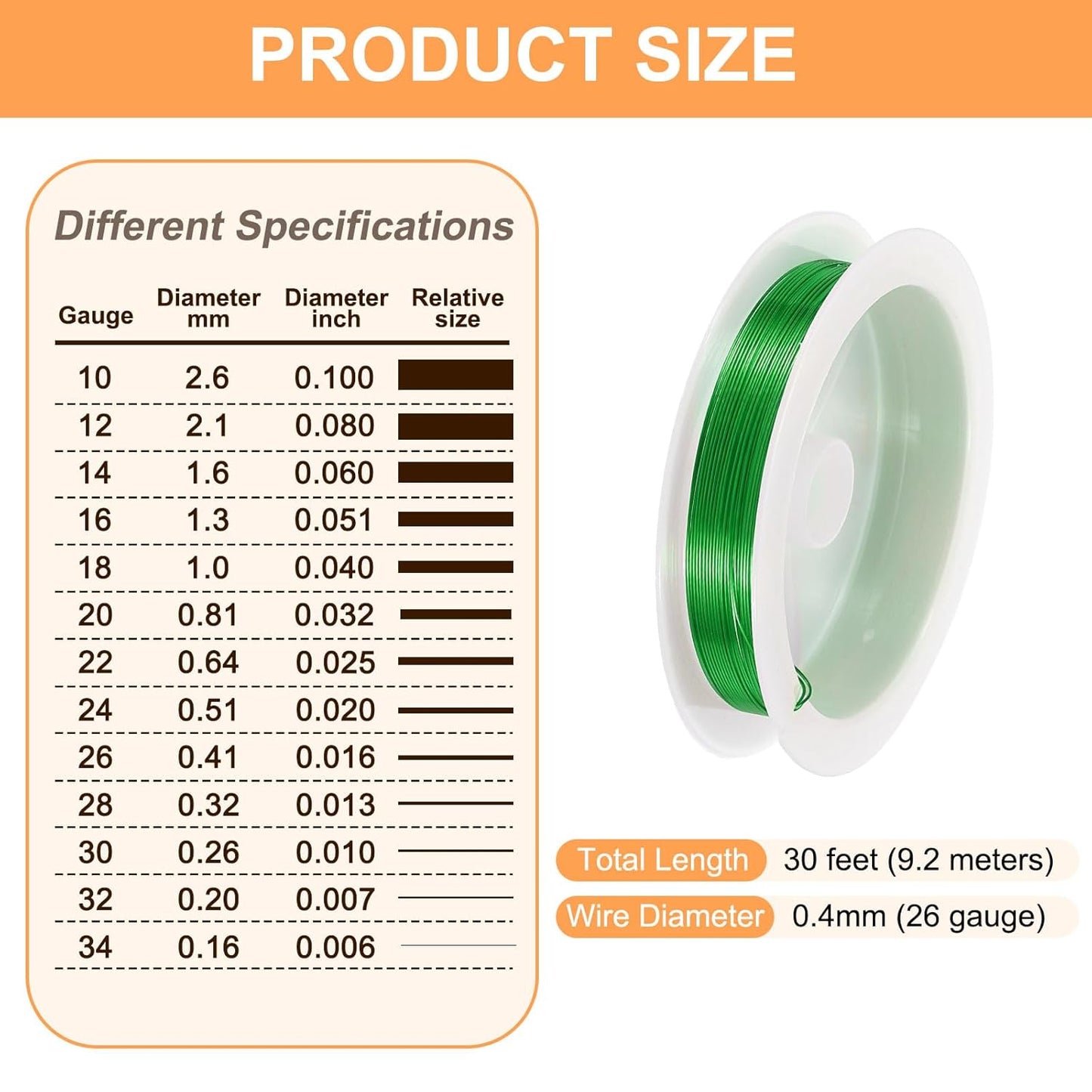 HARFINGTON 30ft Jewelry Wire, 26 Gauge (0.4mm) Brass Craft Soft Metal Tarnish Resistant Copper Beading Wire for Jewelry Making Supplies Crafting, Green