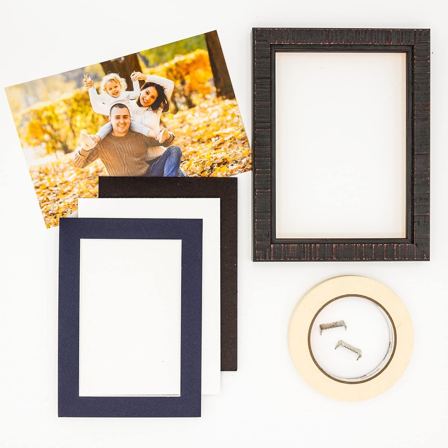 5x7 Mat for 8.5x11 Frame - Precut Mat Board Acid-Free Show Kit with Backing Board, and Clear Bags Navy 5x7 Photo Matte Made to Fit a 8.5x11 Picture Frame Matboard for Framing, Pack of 10 Mats