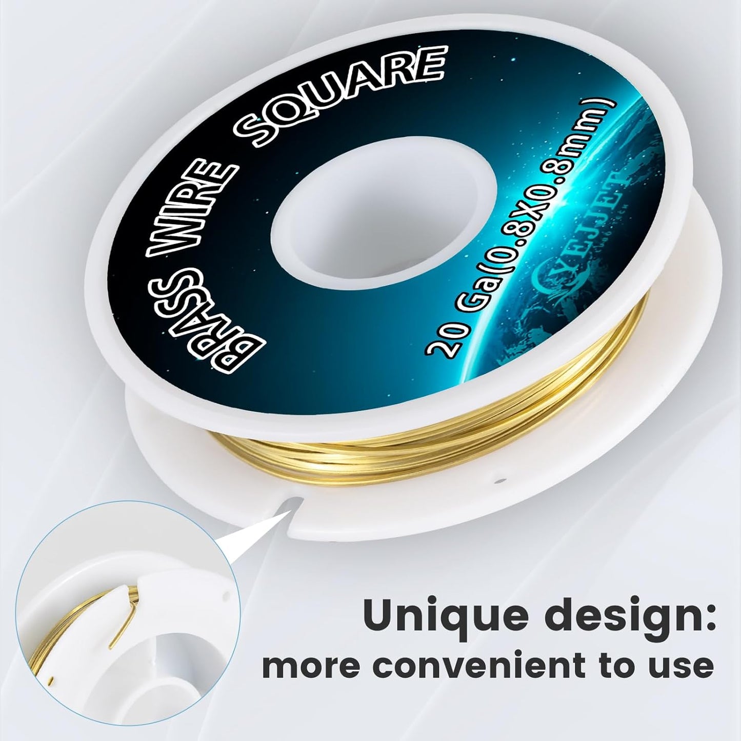 20 Gauge Square Brass Wire 0.8x0.8mm (30FT) - Uncoated Metal Craft Wire for Beading, Model Making, Artisan Projects