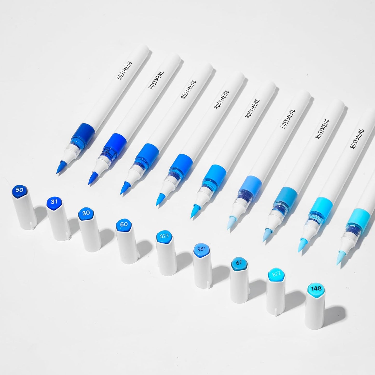 ROSYMENG 9 Color Acrylic Paint Pens,Quick-Drying Waterproof Acrylic Paint Markers, Soft Brush Tip Acrylic Markers for Canvas, Rock Painting, Wood, Stone, Glass, Ceramic, Fabric Painting, DIY Crafts