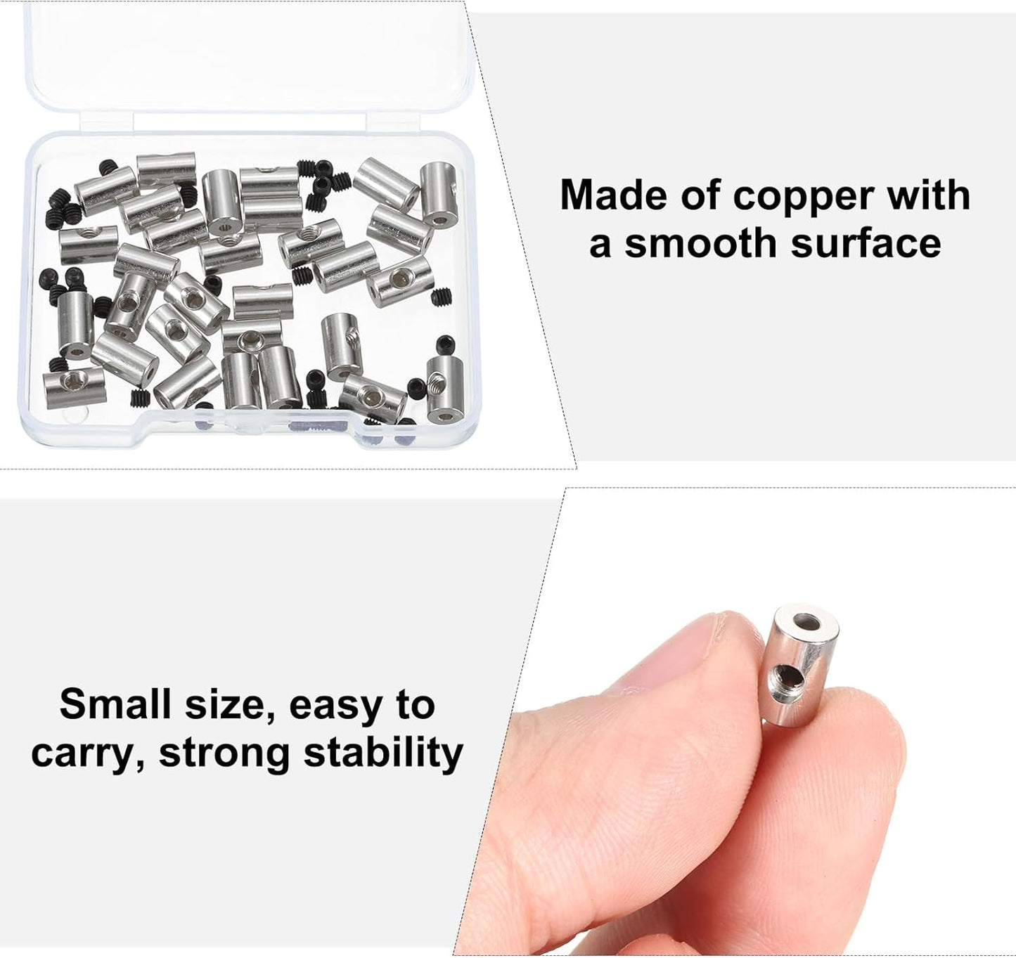 MECCANIXITY 30 Pcs Metal Locking Pin Backs, Locking Pin Keepers Locking Clasp 9mm(H) with 4 Wrench Replacement in Storage Case for Badge, Brooch, Silver Tone