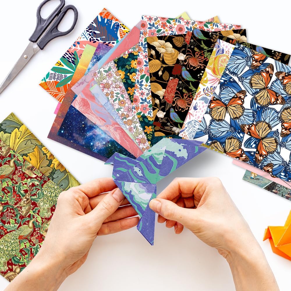 12 Different Packs Full Collection Origami Paper Kit 6 Inch Square Double Sided Color Vivid Colors Creation Easy Fold Paper Set Hand Crafts Paper Arts Creativity.01