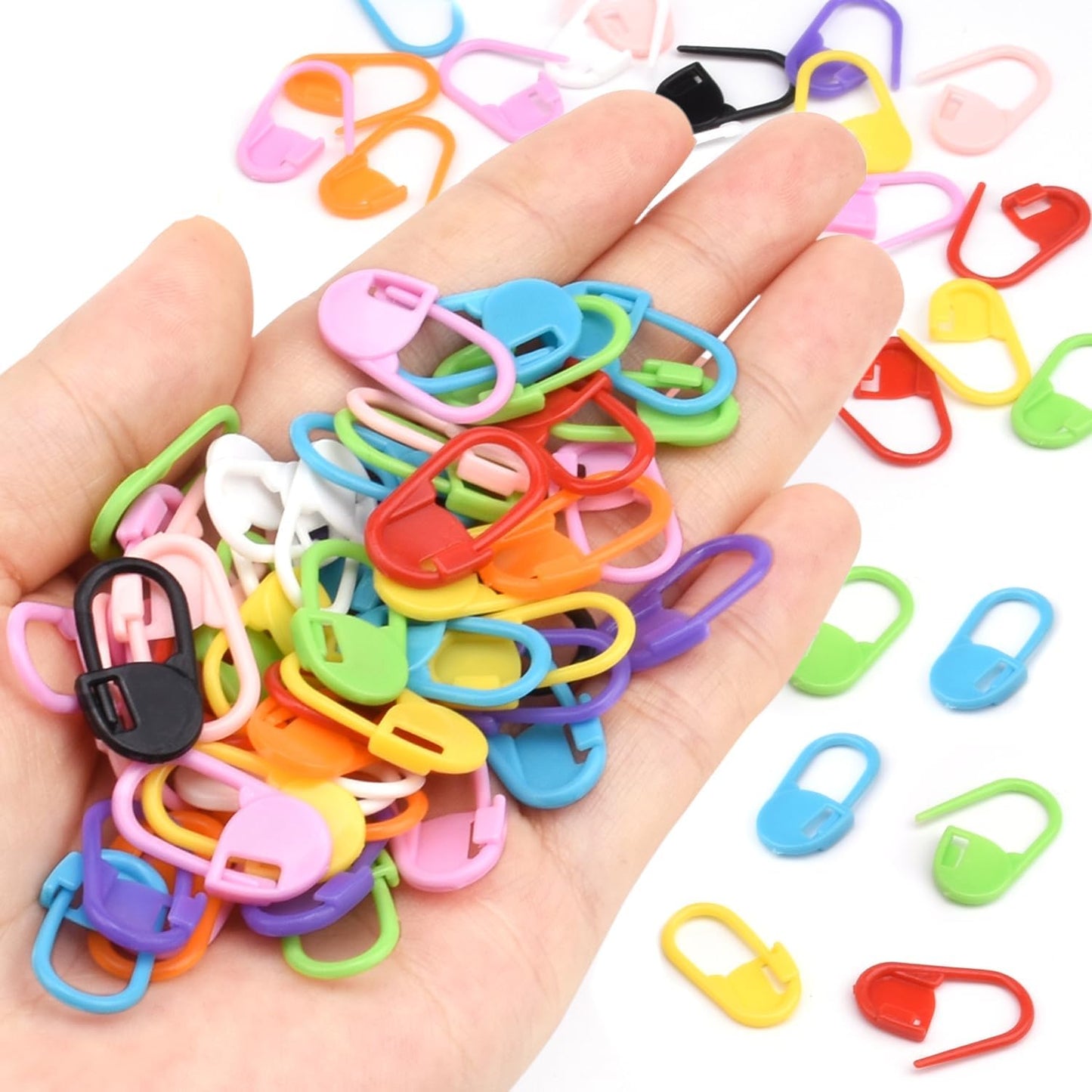 150pcs Assorted Colors Crochet Stitch Markers for Crocheting, Crochet Marker for Crocheting Knitting Yarn Crafts Weaving Locking Plastic Safety Pins Yarn Pins Knitting Supplies Accessories