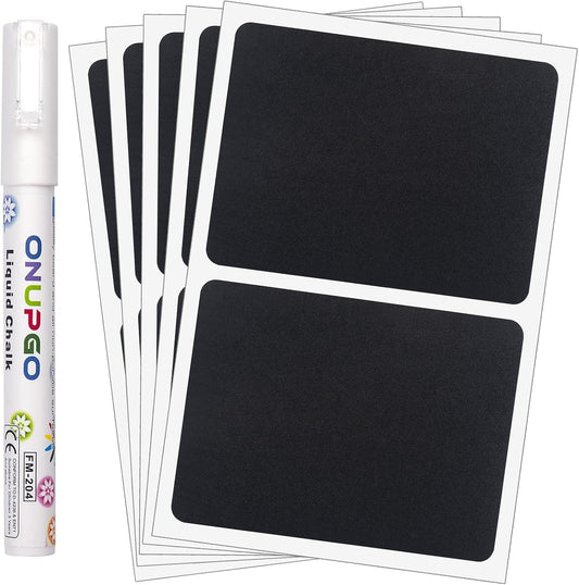 ONUPGO Chalkboard Pantry Labels, Large Chalkboard Labels Stickers for Big Bins Boxes, Food Label Sticker, Waterproof Kitchen Pantry Names Labels Containers Jar Labels