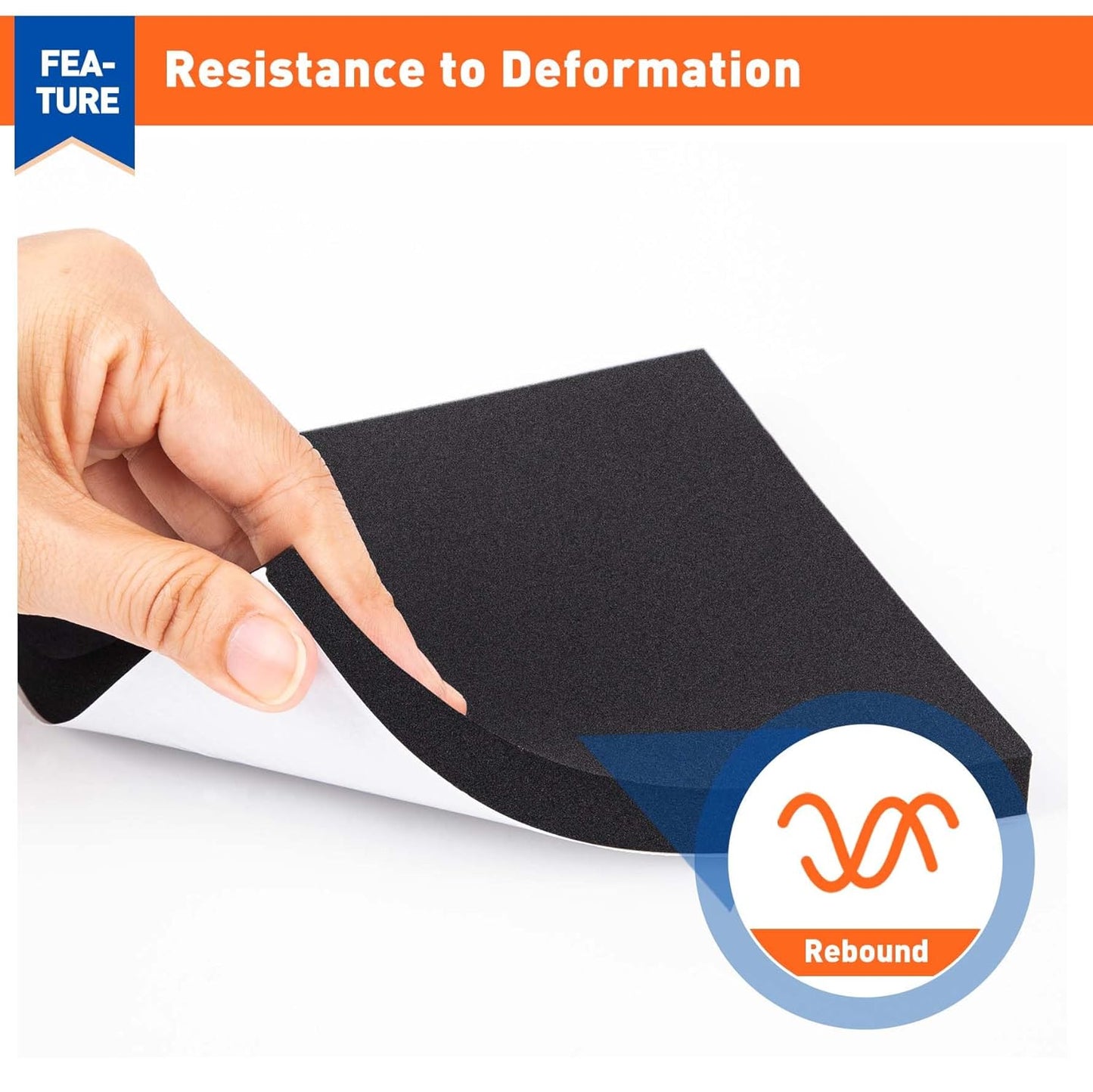 MAGZO 8Pcs Adhesive Foam Padding 1/2 in Thick X 4 in X 4 in,Closed Cell Foam Sheets Neoprene Rubber Self Stick Pads Anti Vibration Pads,Black (4in x 4in x 1/2in, 8Pcs)