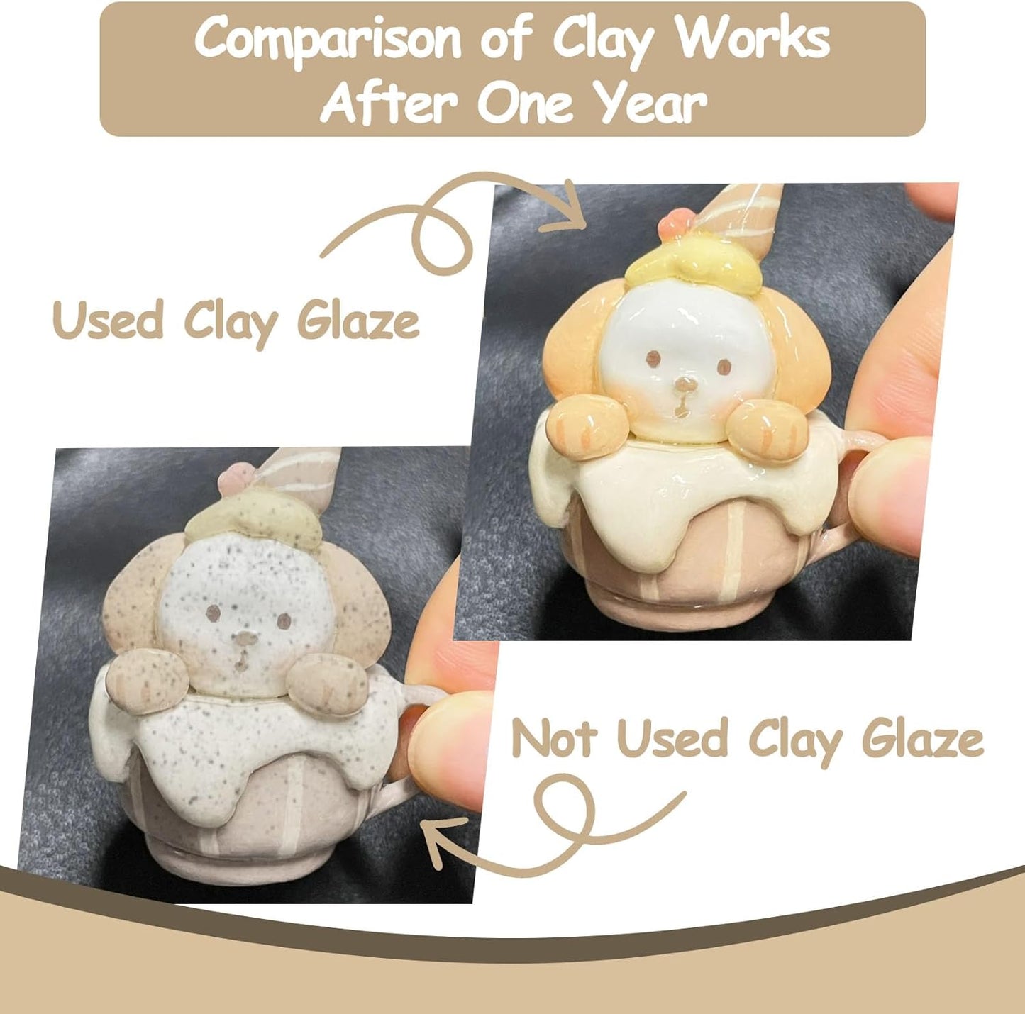 50ml Air Dry Clay Glaze & Varnish - Gloss Finish for Crafts/Pottery/Sculptures - Waterproof & Quick-Drying & Non-Yellowing Clear Coating - Gloss Polymer Clay Sealer