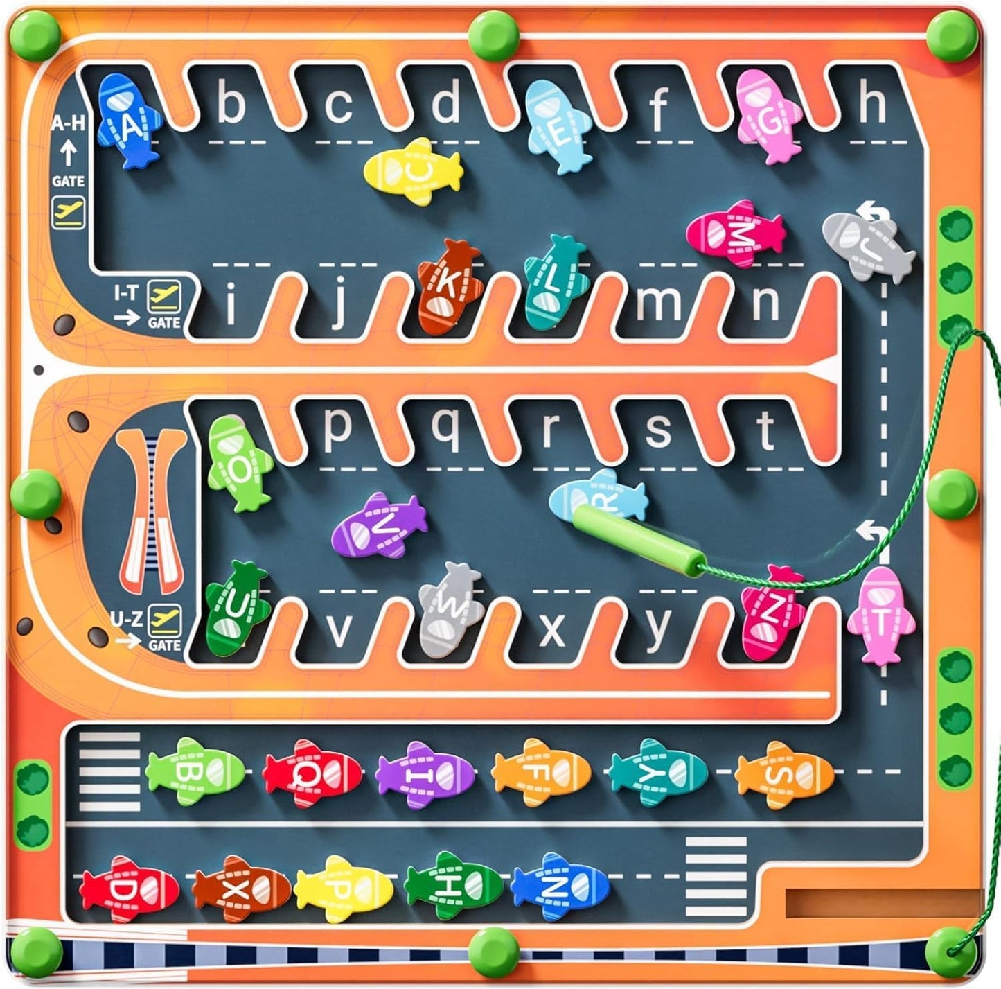 Magnetic Alphabet Maze,Montessori Magnetic Maze Board (Airplane)
