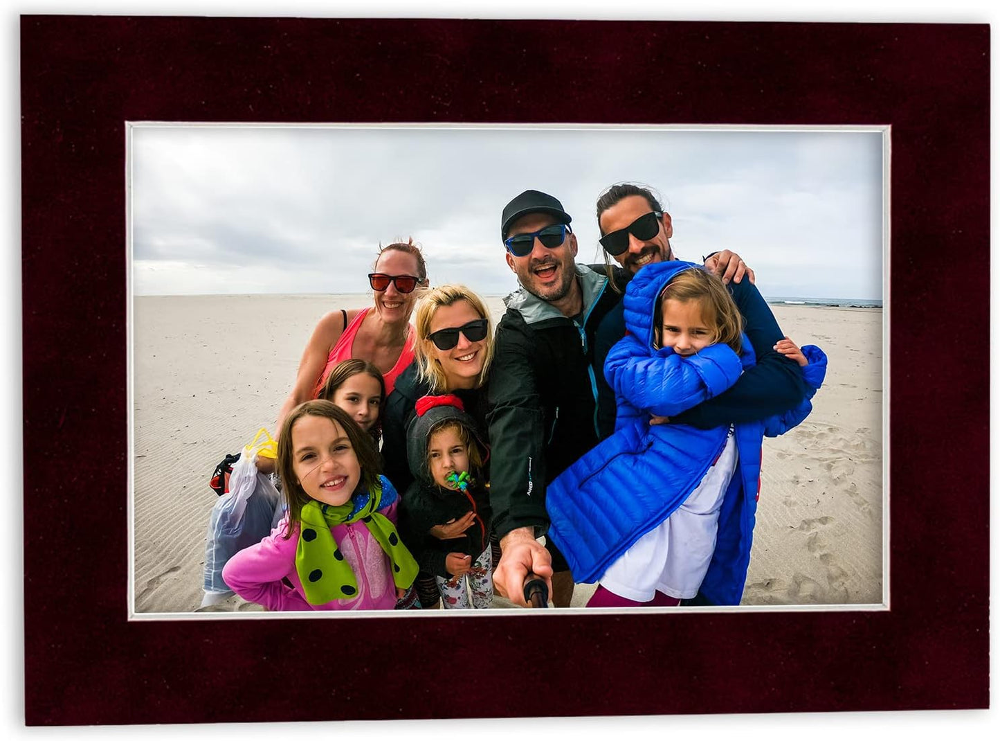 Pack of Ten Acid Free 11x14 Mats Bevel Cut for 8.5x11 Photos - Dark Red Suede Precut Matboards With Backing Boards and Self Seal Photo Mat Bags For Pictures, Photos, Framing - 4-ply Thickness