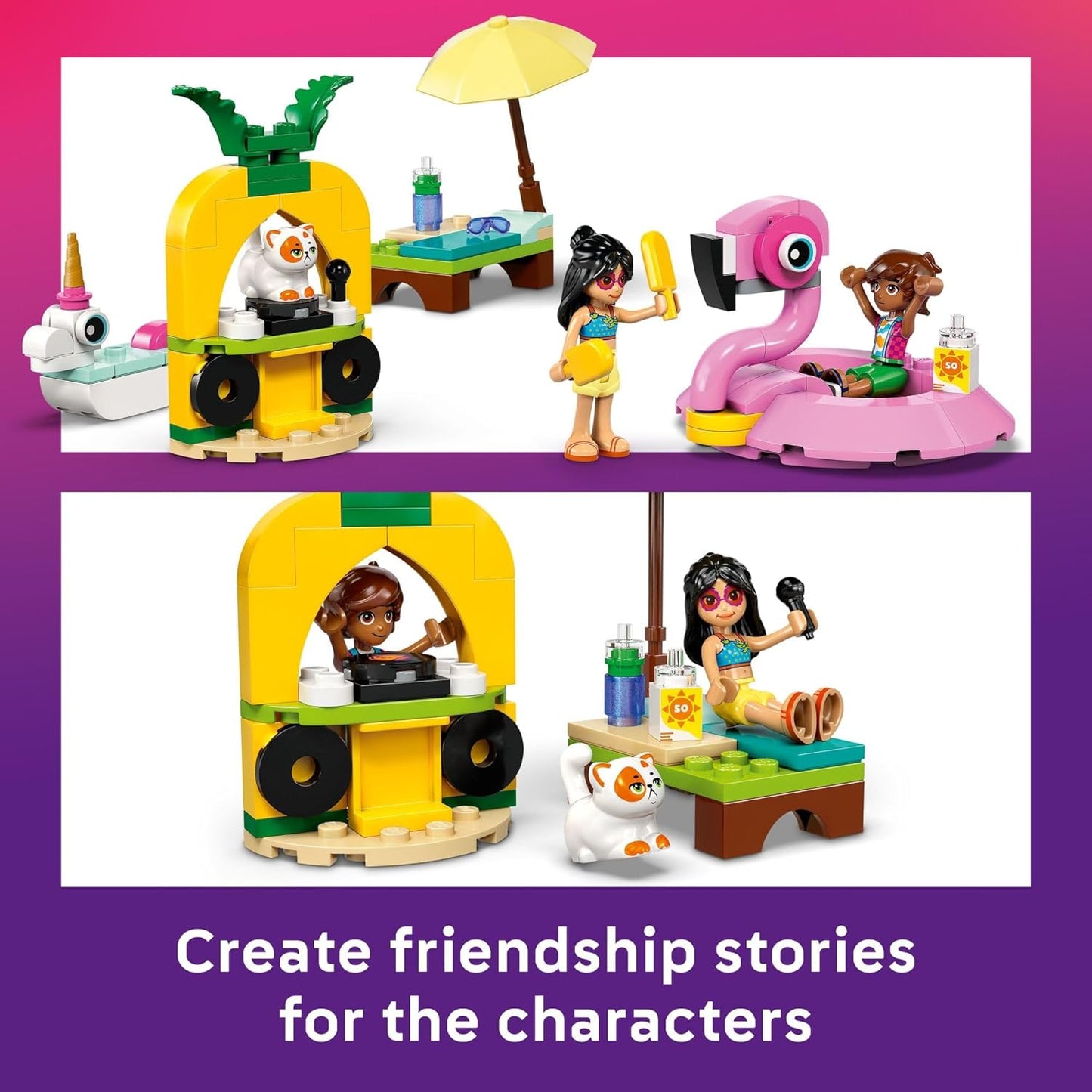 LEGO Friends Unicorn & Flamingo Pool Party Pretend Play Building Toy - Creative Storytelling Playset for Kids for Boys & Girls, Ages 5+ - Birthday Gift Idea for Kids - 42658